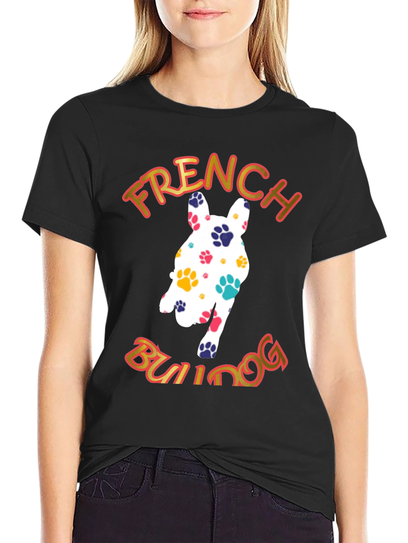 French Bulldog Paw Print T-Shirt - Fun Dog Lover Tee