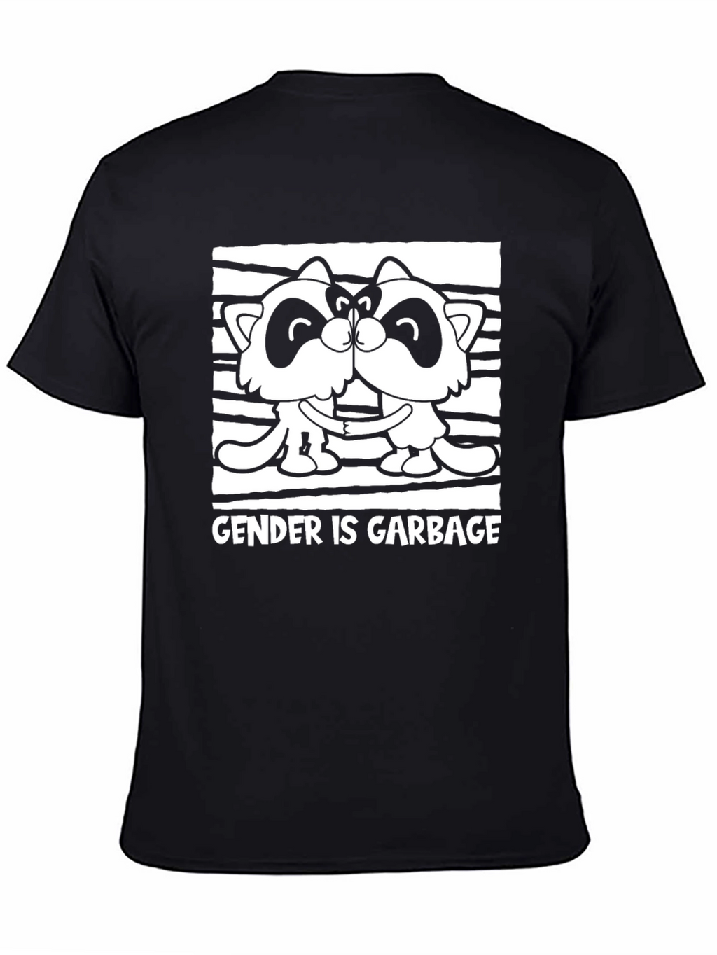 Gender is Garbage Raccoon Kissing Graphic Tee