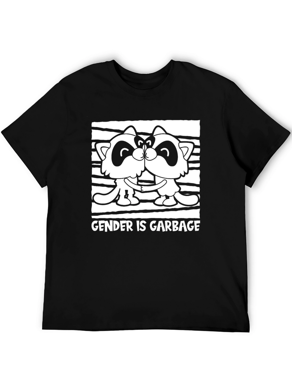 Gender is Garbage Raccoon Kissing Graphic Tee