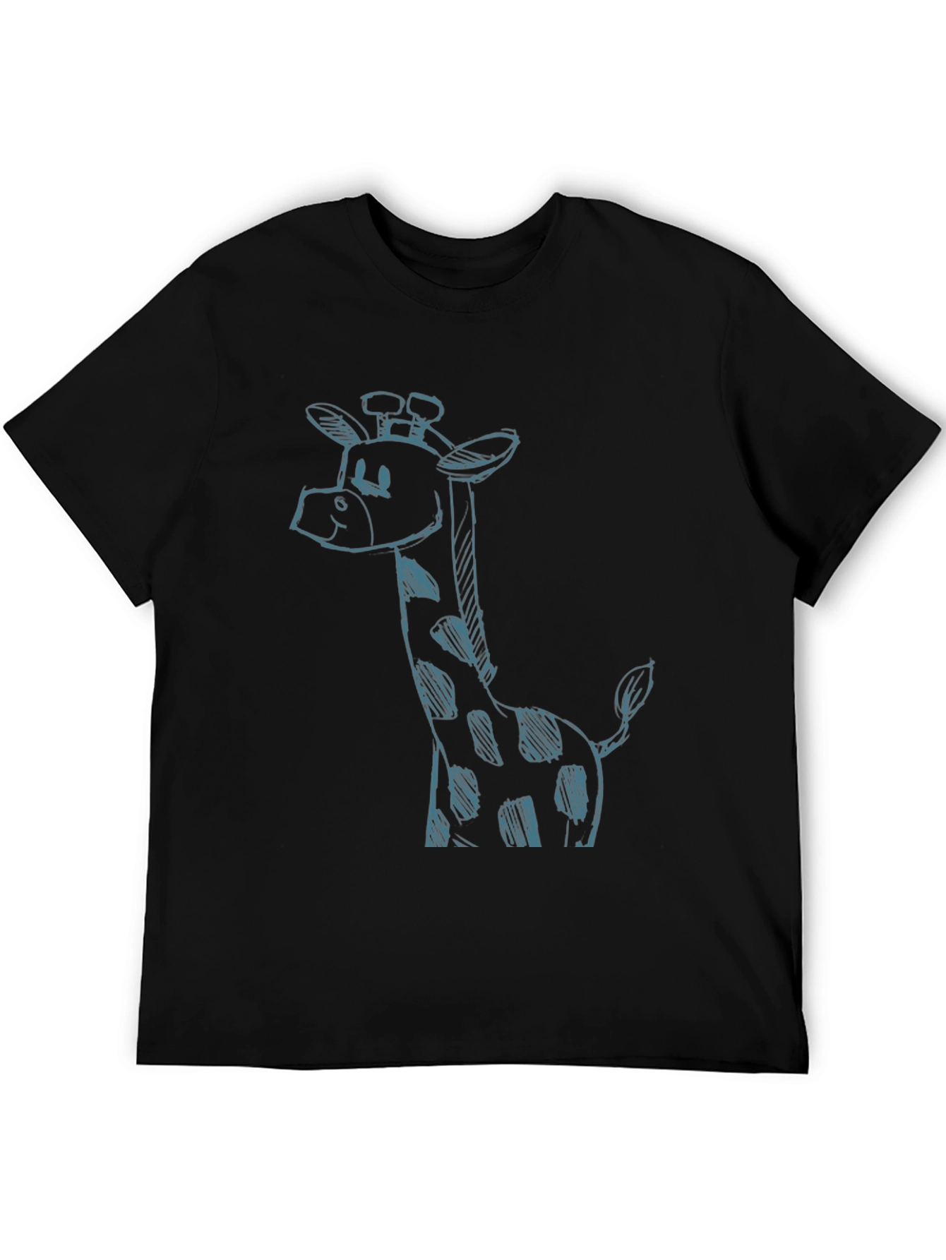 Giraffe Sketch Black T-Shirt - Unique Casual Style
