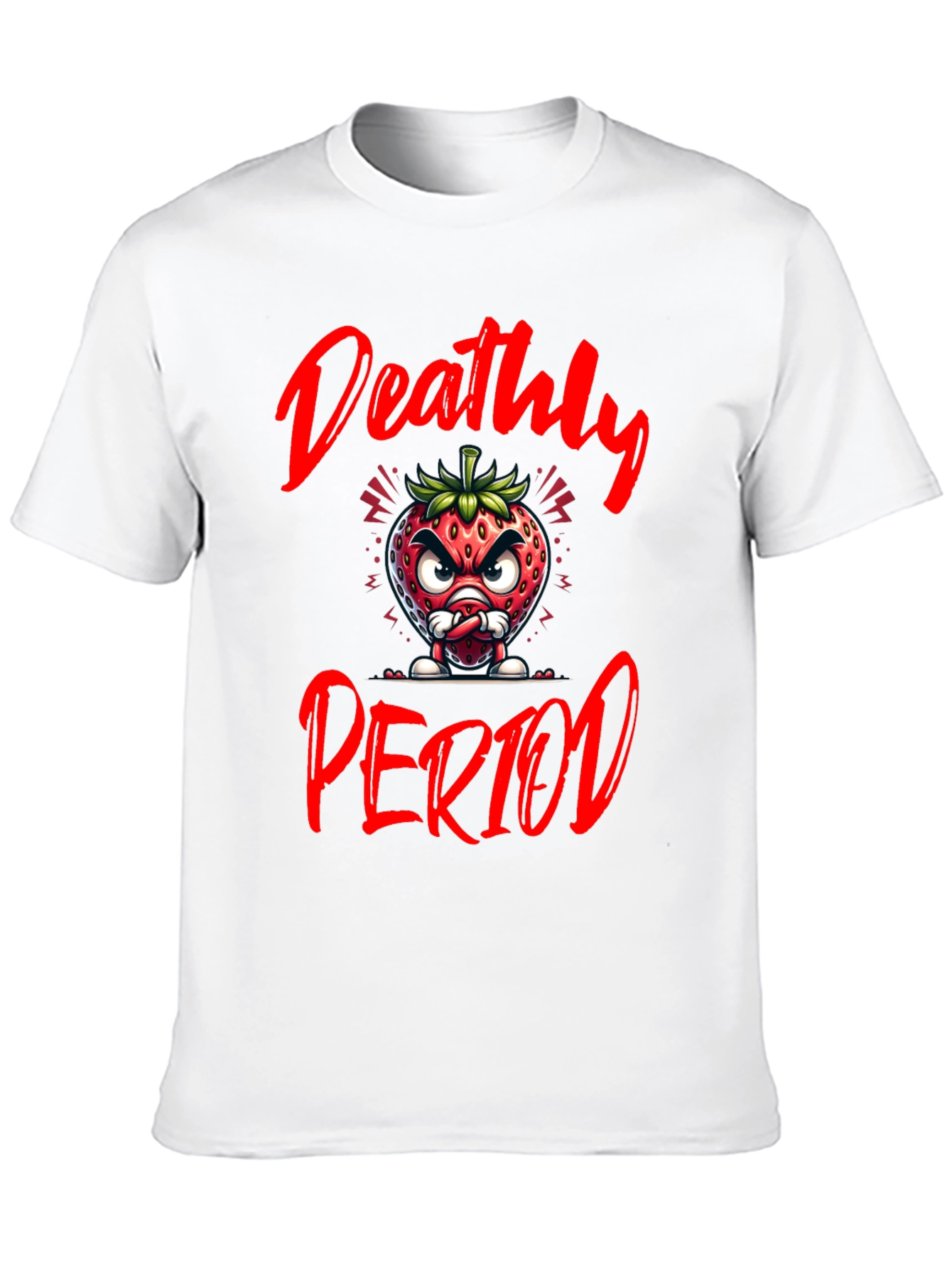 Deathly Period Graphic Tee - Edgy Strawberry Design
