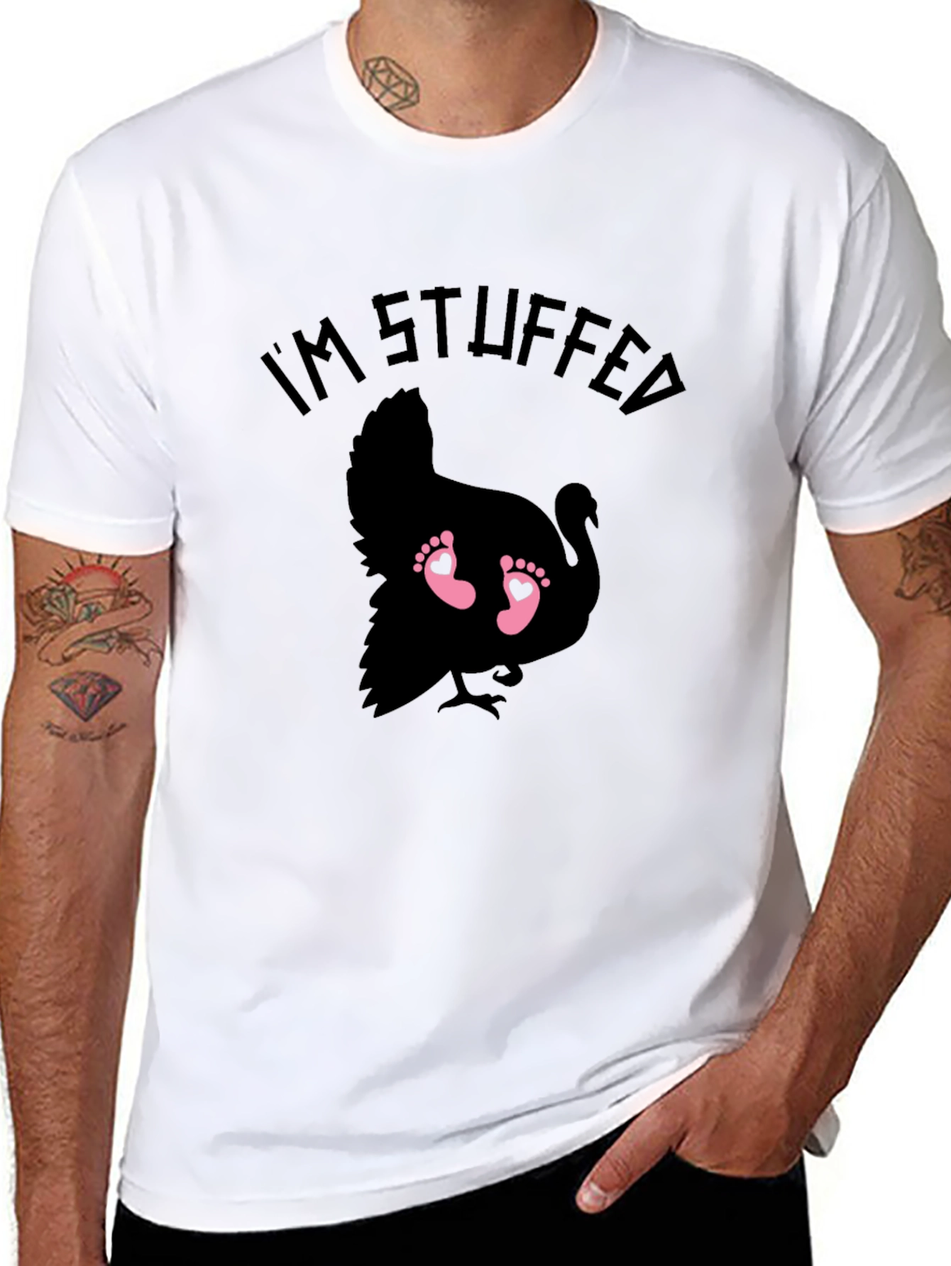 Im Stuffed Turkey Baby Feet Graphic Tee