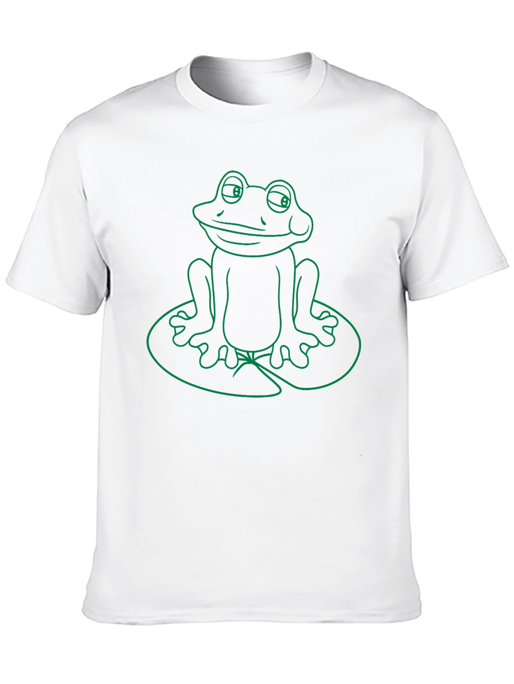 Frog on Lily Pad Graphic T-Shirt - Green Print
