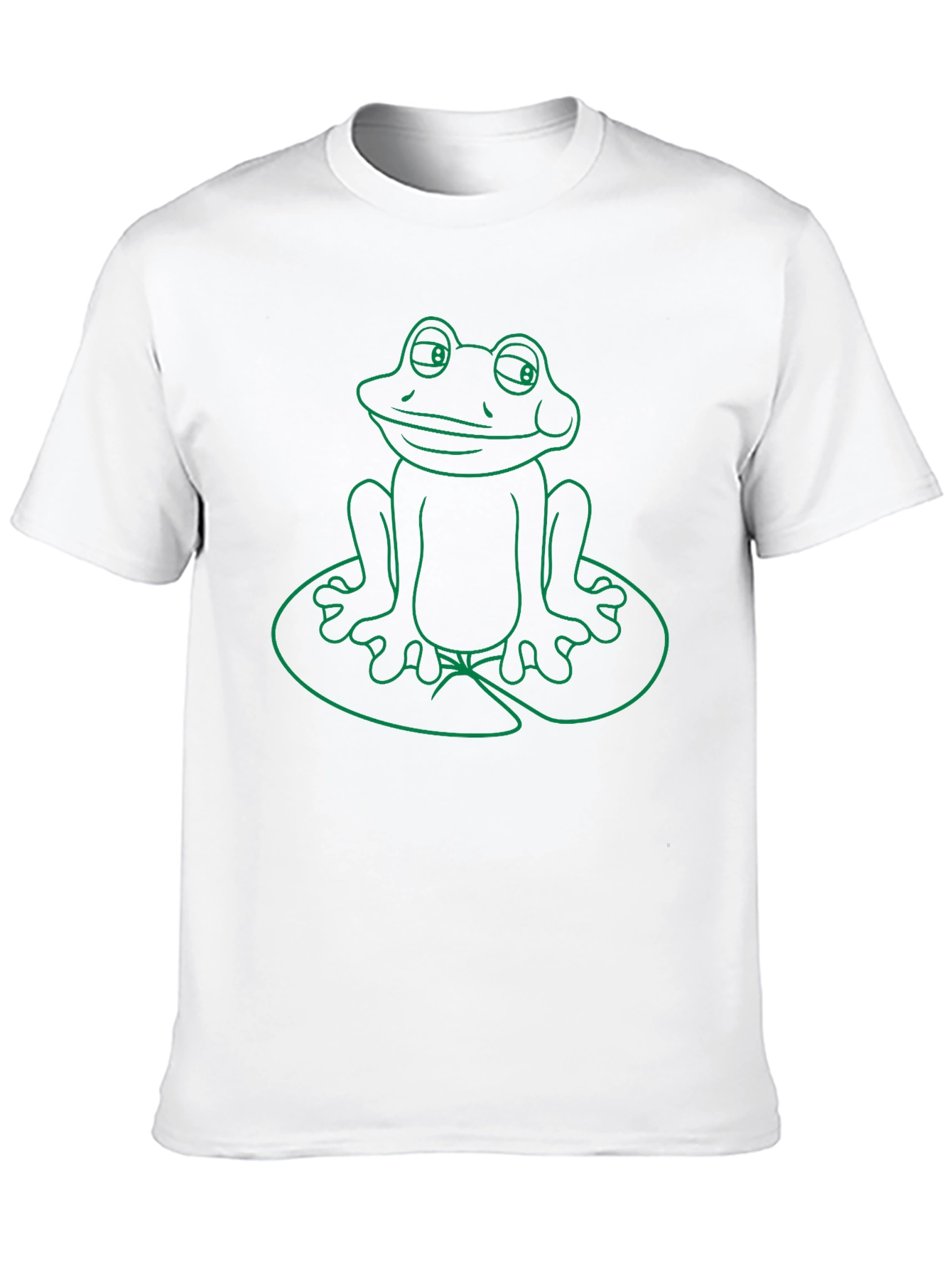Frog on Lily Pad Graphic T-Shirt - Green Print