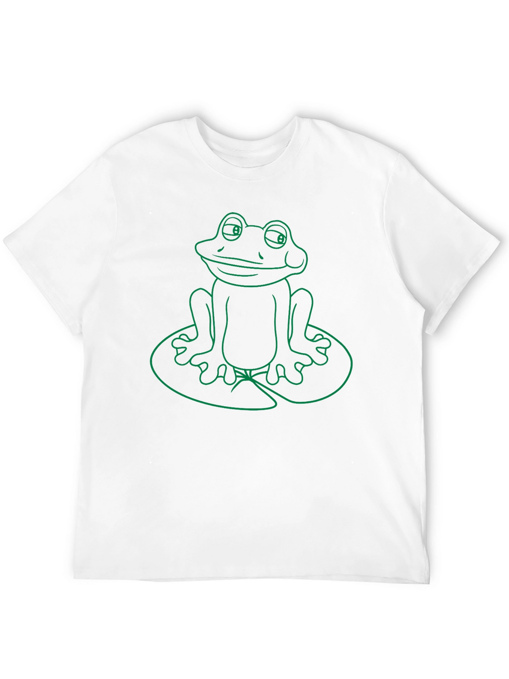 Frog on Lily Pad Graphic T-Shirt - Green Print