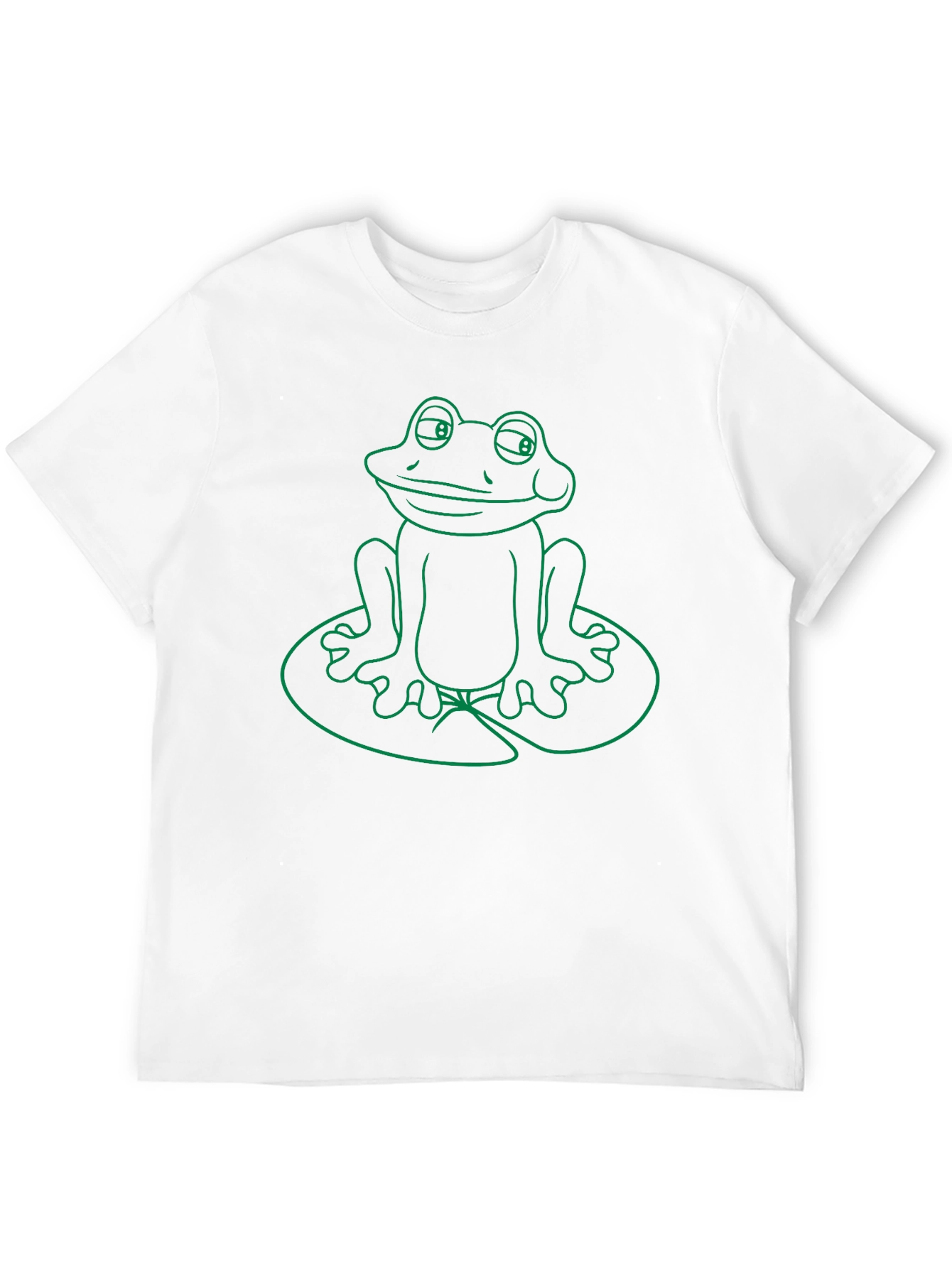 Frog on Lily Pad Graphic T-Shirt - Green Print