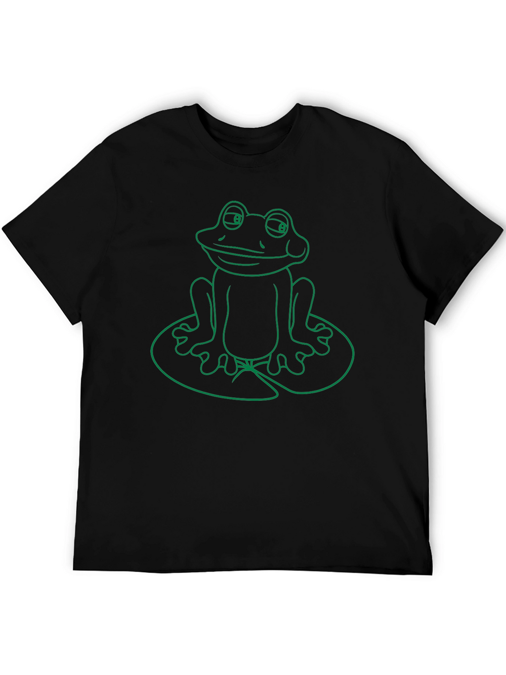 Frog on Lily Pad Graphic T-Shirt - Green Print