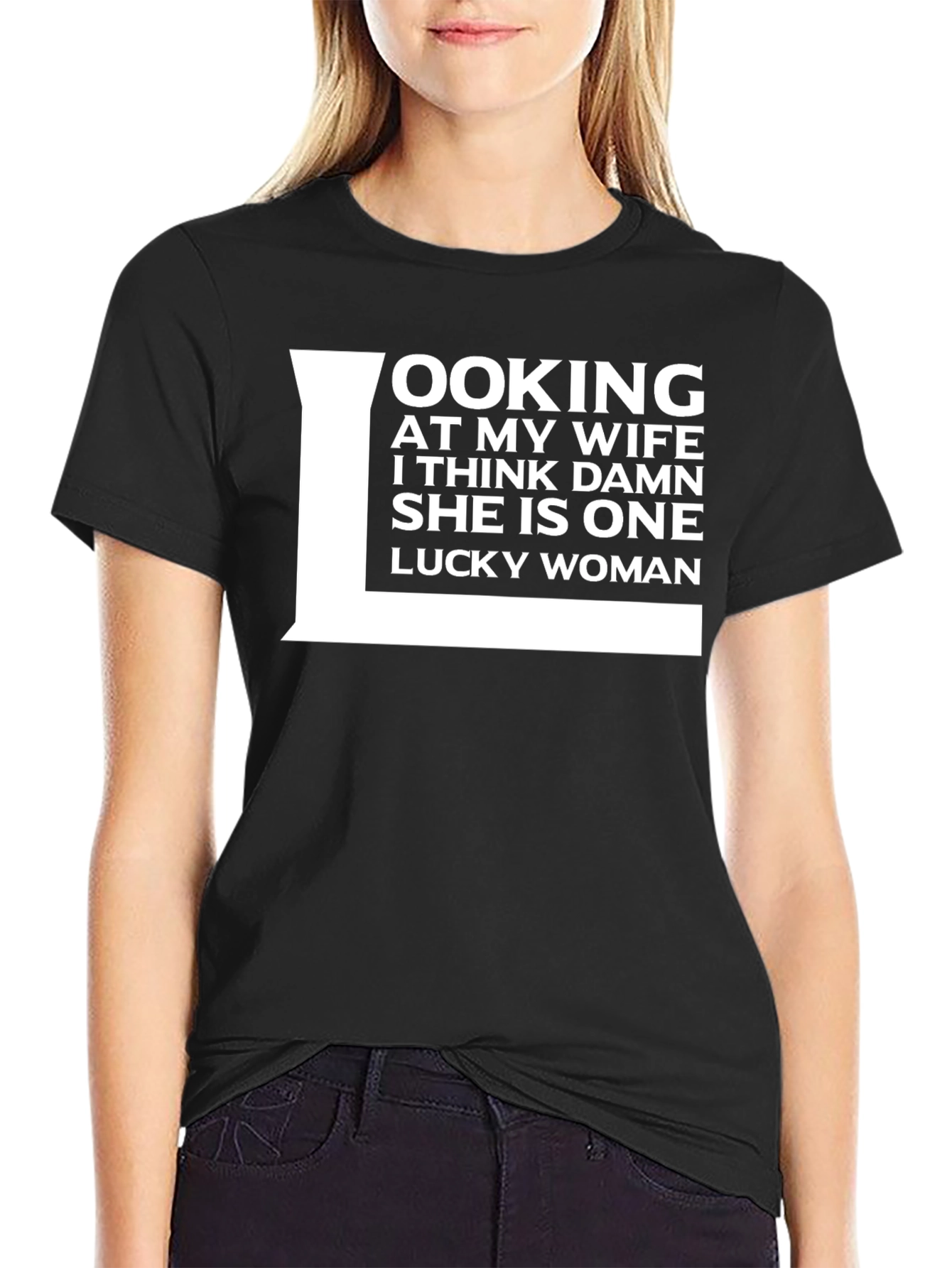 Lucky Wife T-Shirt Funny Husband Gift