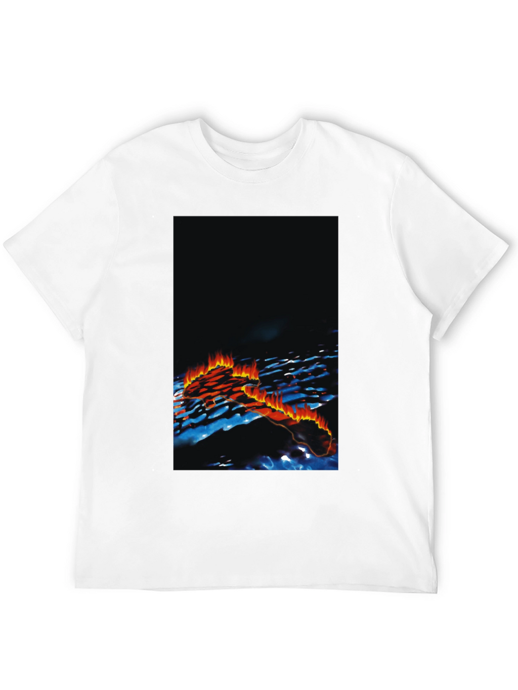 Mens Black Graphic Print T-Shirt