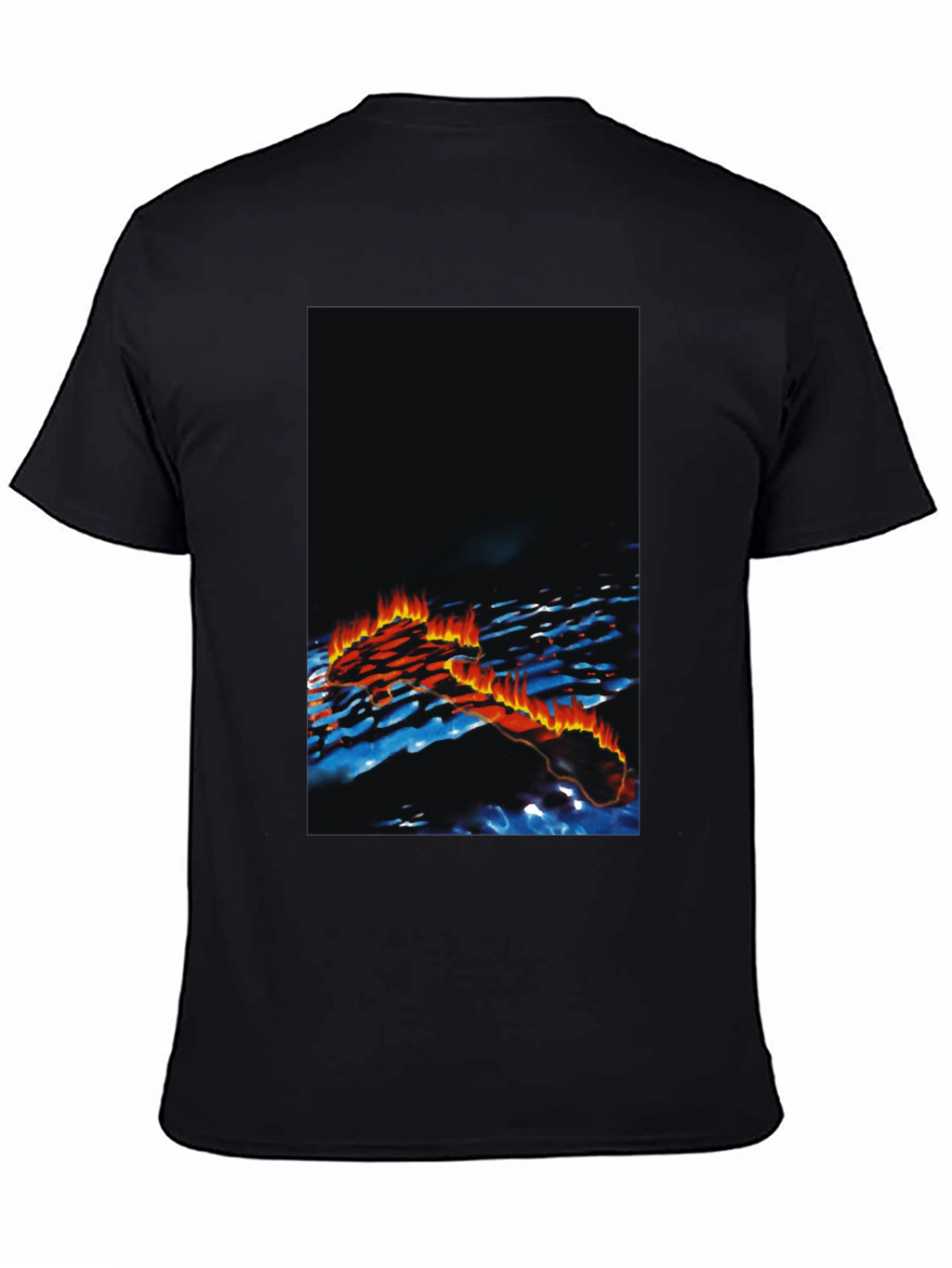 Mens Black Graphic Print T-Shirt