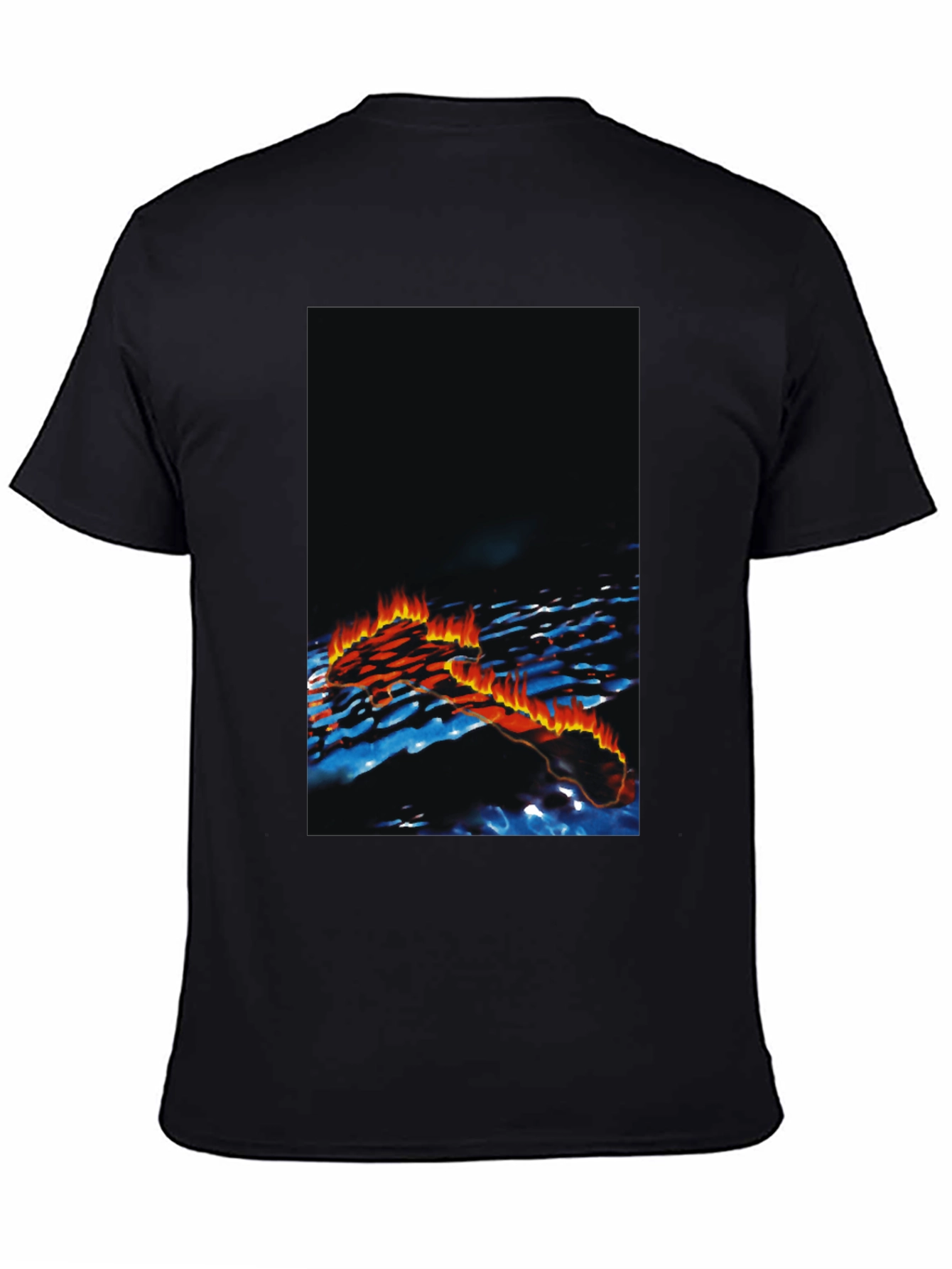 Mens Black Graphic Print T-Shirt