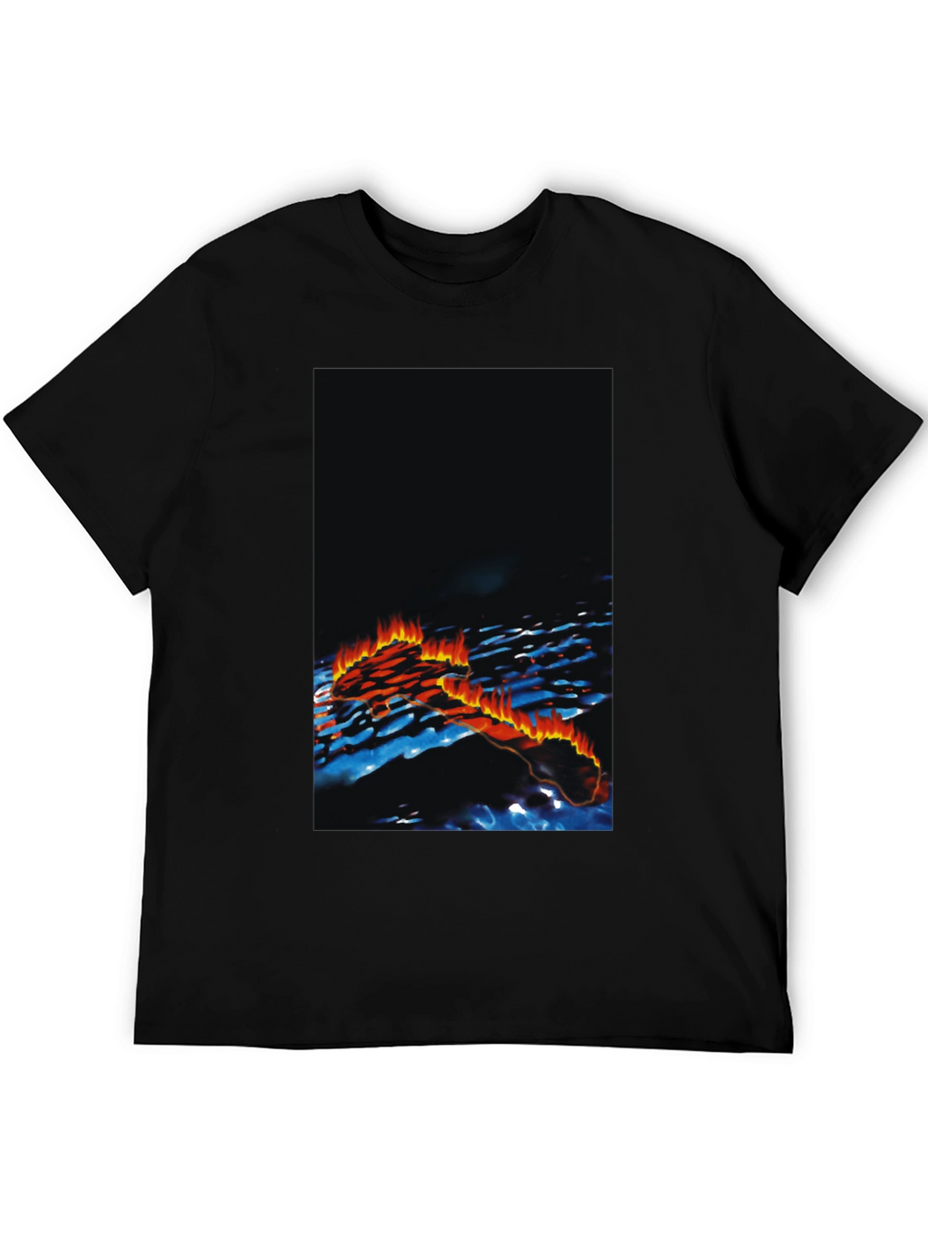 Mens Black Graphic Print T-Shirt