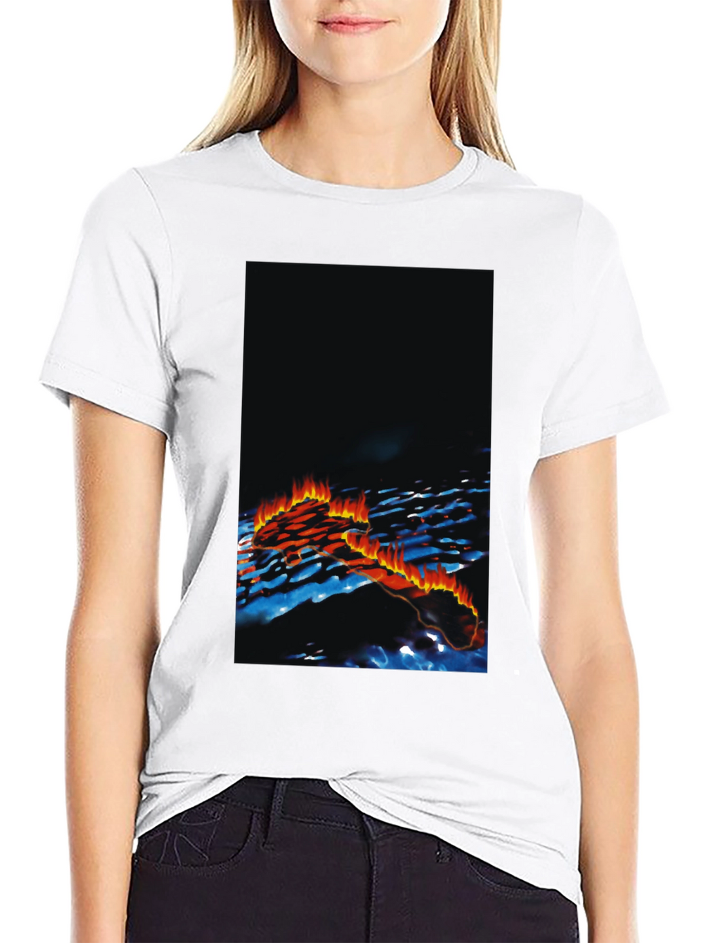 Mens Black Graphic Print T-Shirt