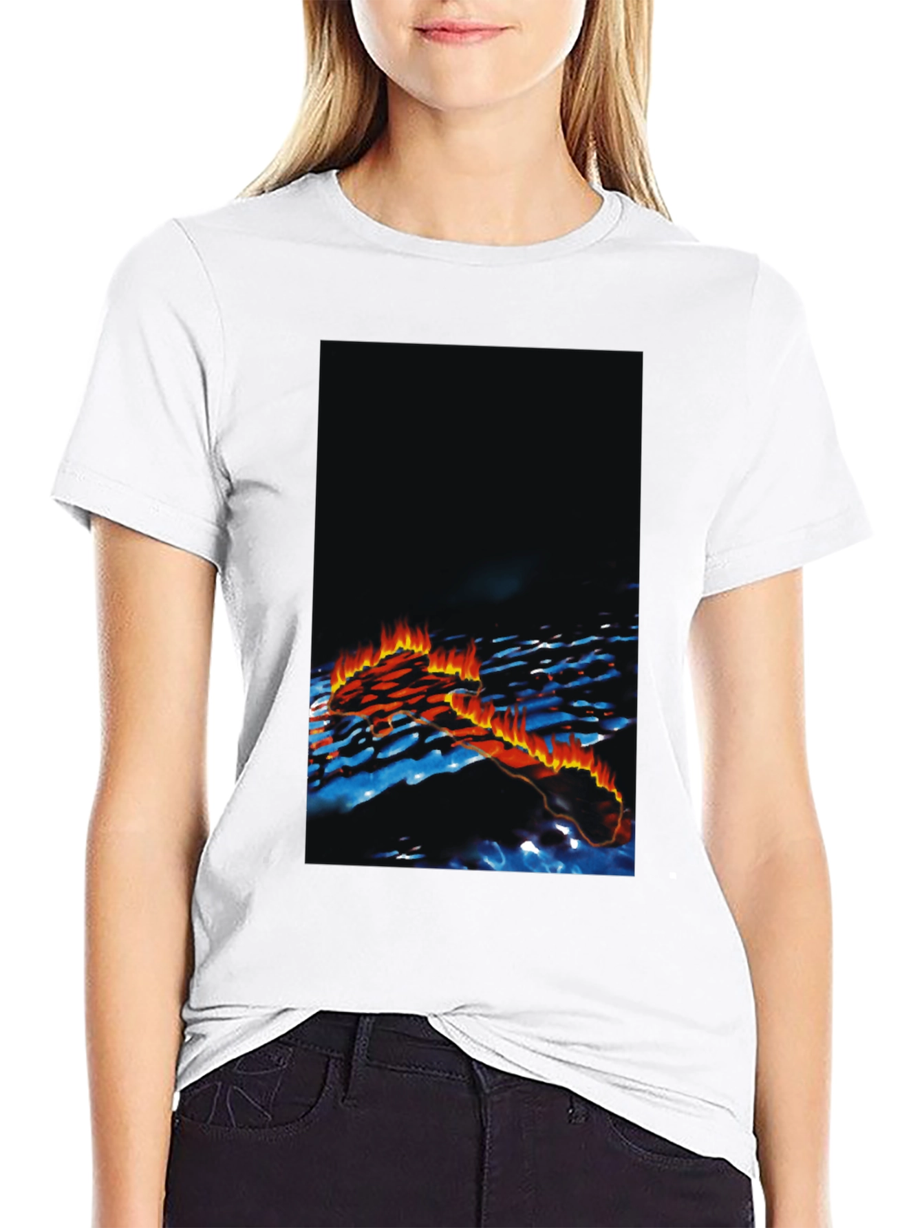 Mens Black Graphic Print T-Shirt