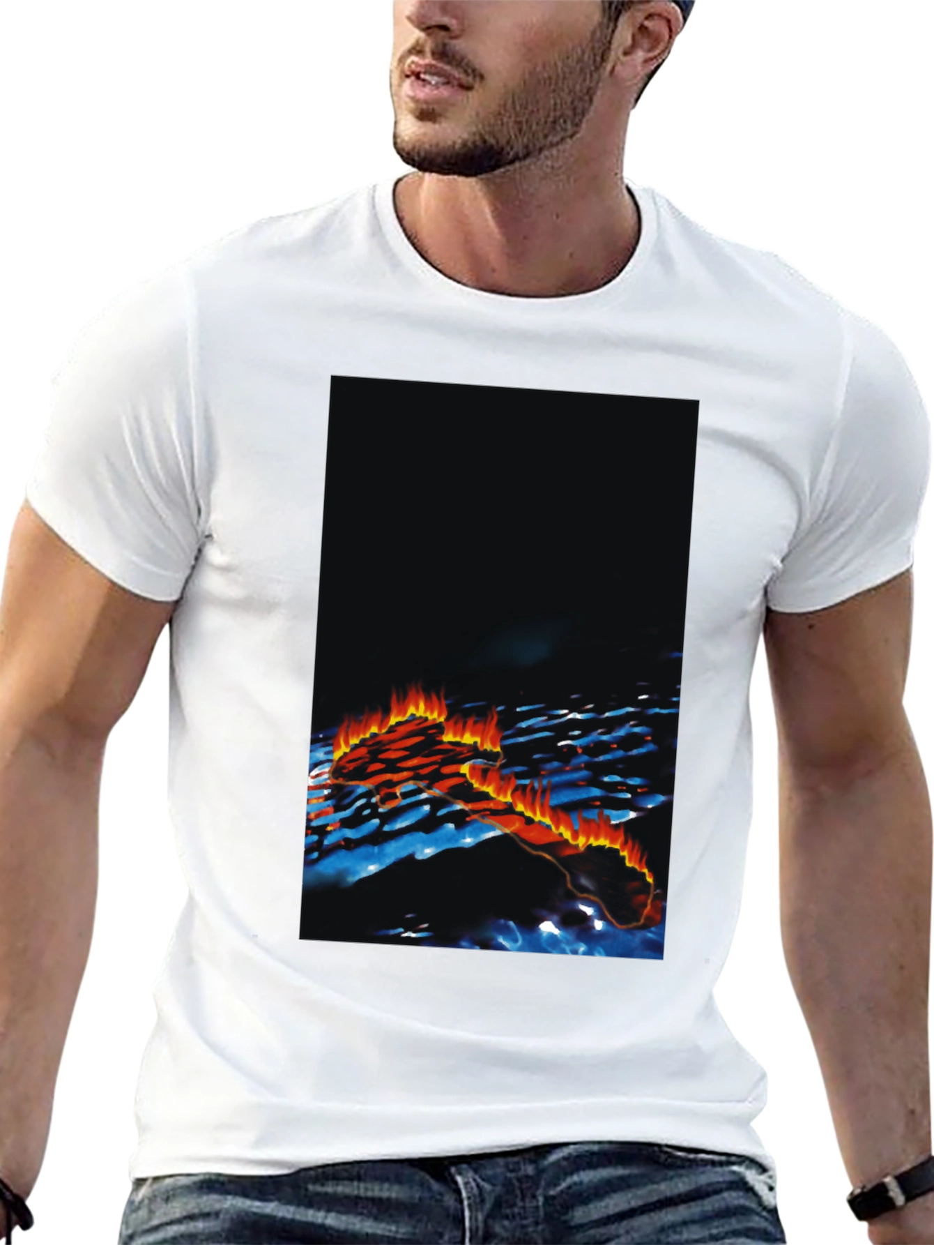 Mens Black Graphic Print T-Shirt
