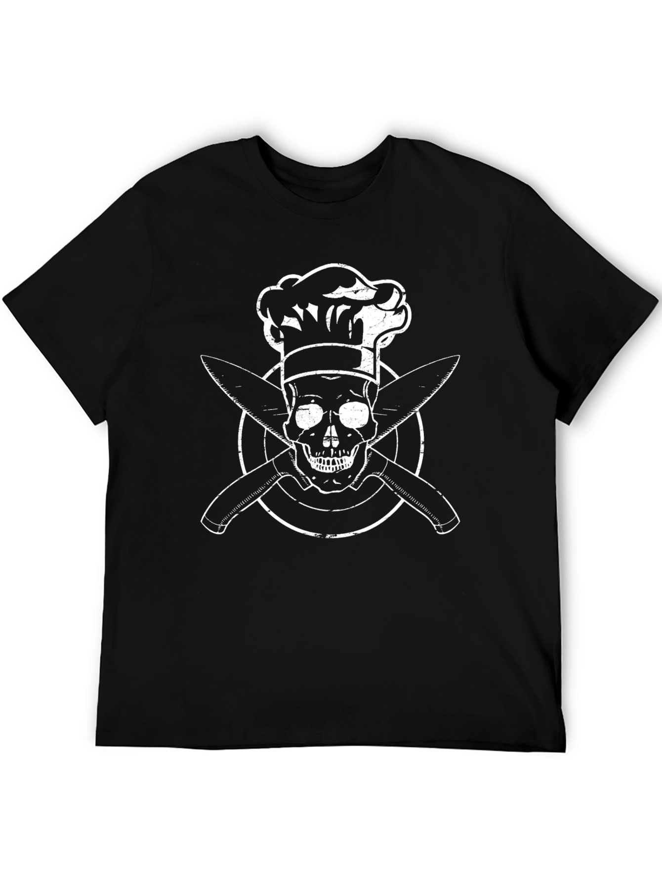Chef Skull & Knives Graphic T-Shirt - Cool Culinary Design