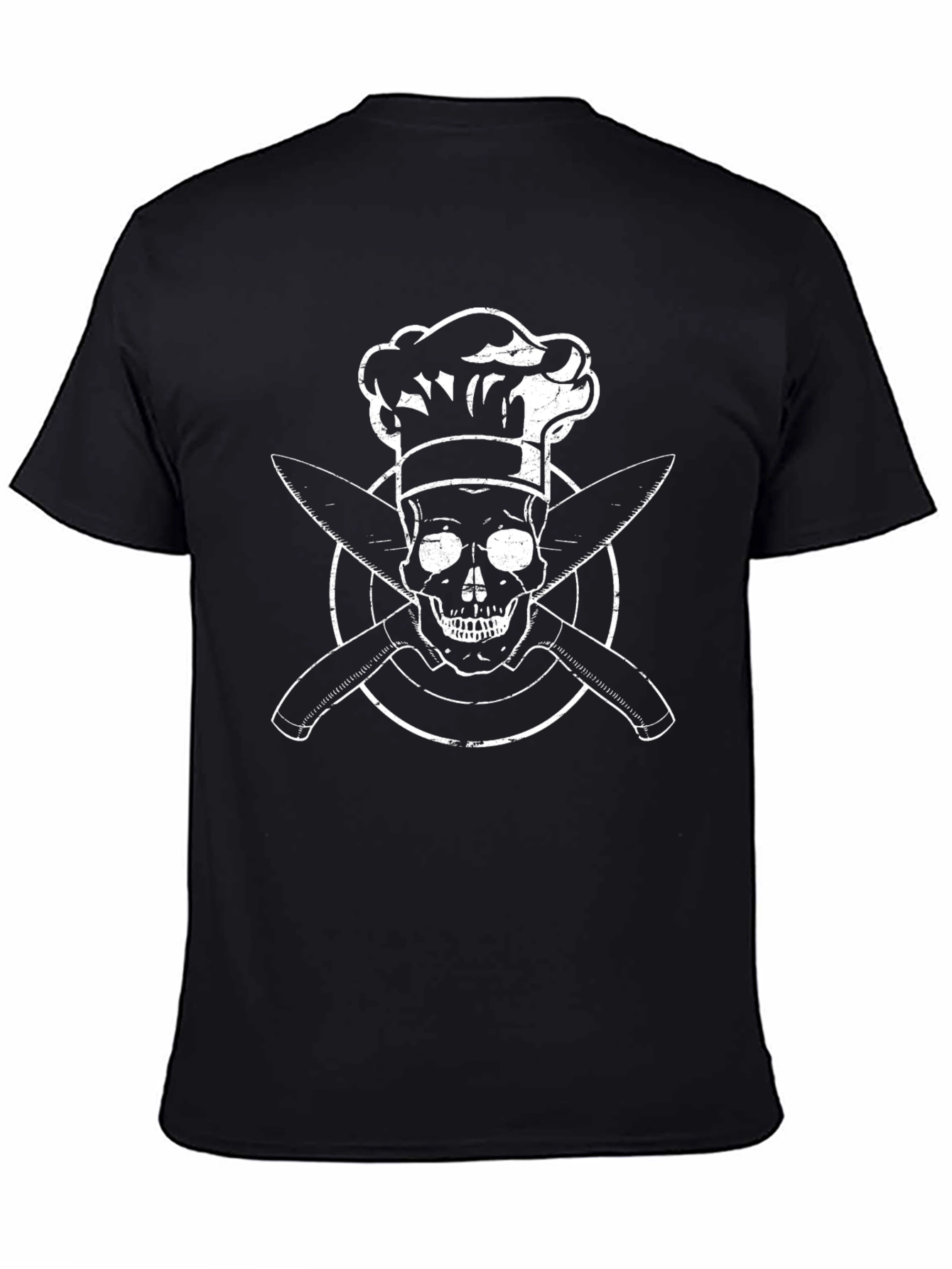 Chef Skull & Knives Graphic T-Shirt - Cool Culinary Design