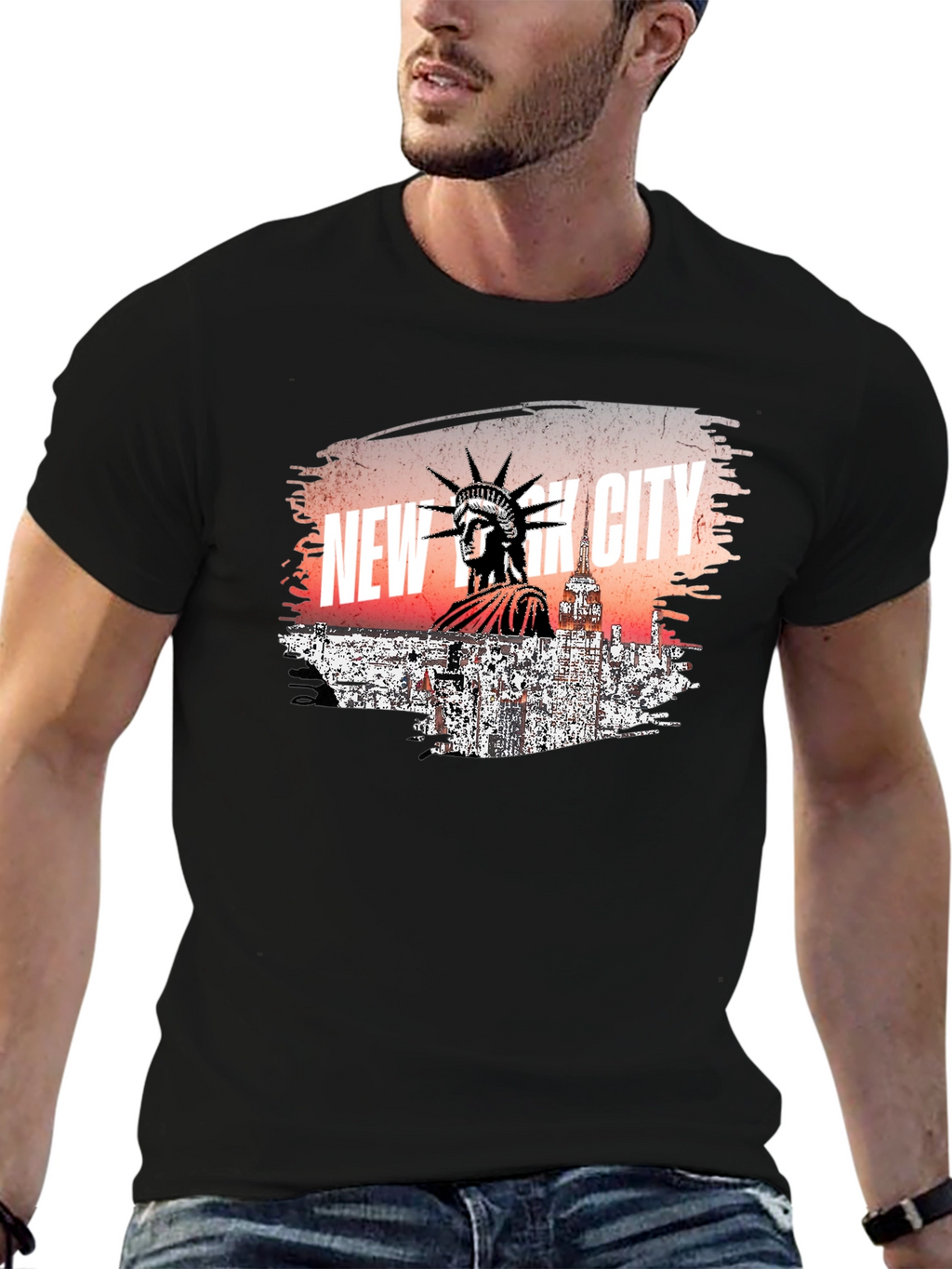 New York City Statue of Liberty Graphic T-Shirt