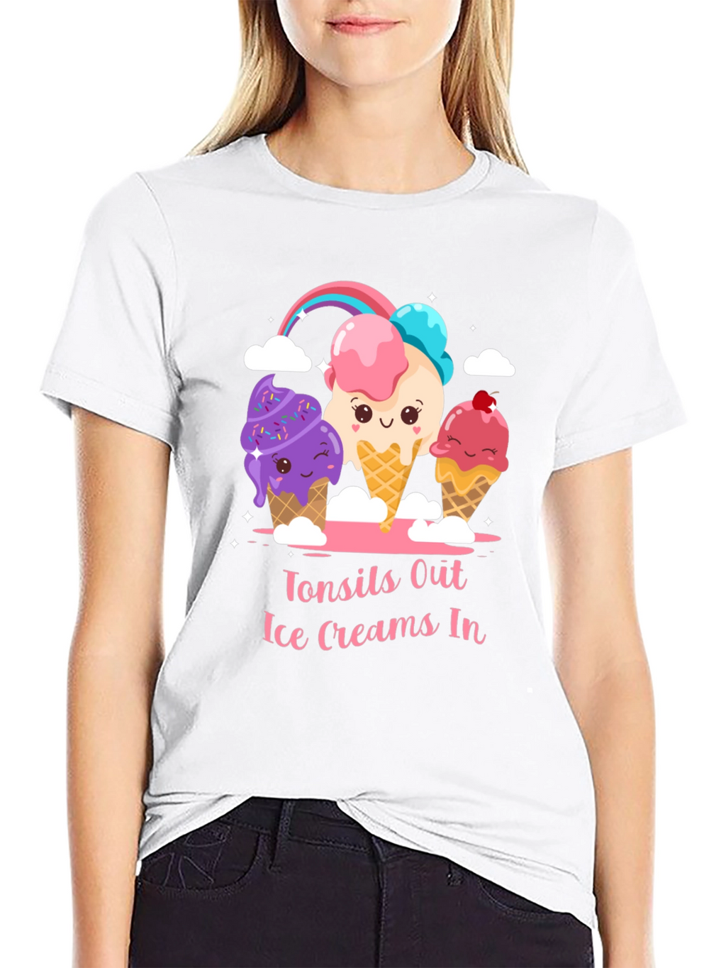 Tonsils Out Ice Creams In Graphic T-Shirt