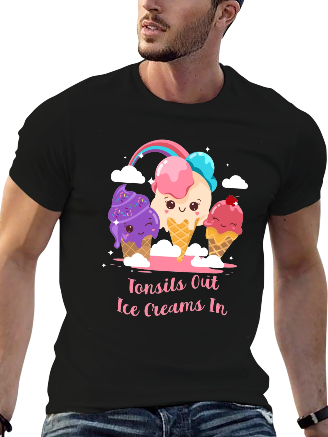 Tonsils Out Ice Creams In Graphic T-Shirt
