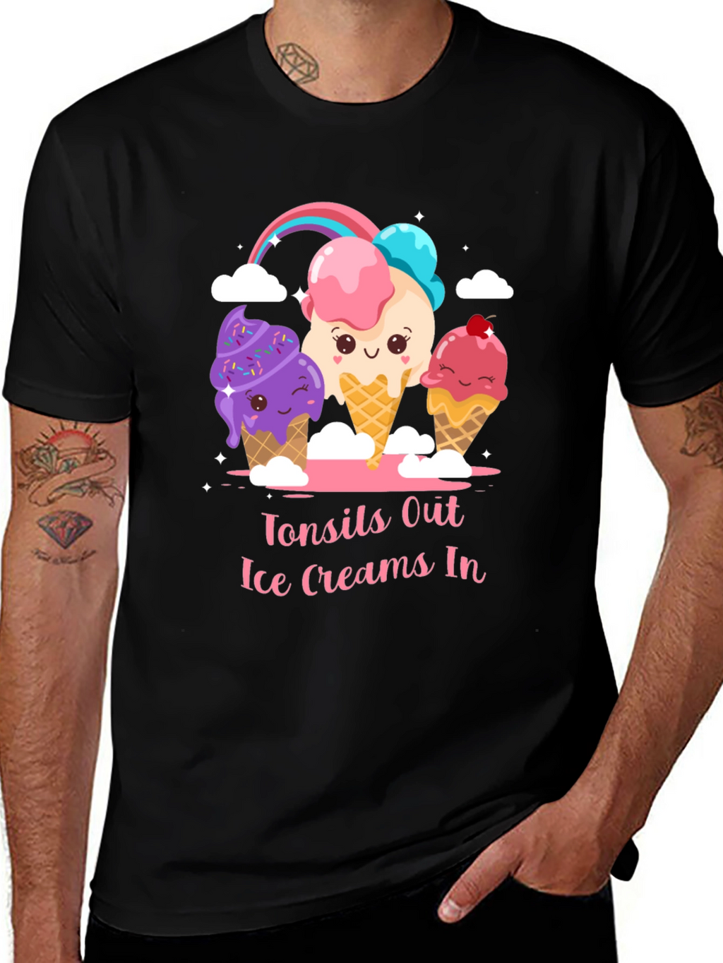 Tonsils Out Ice Creams In Graphic T-Shirt