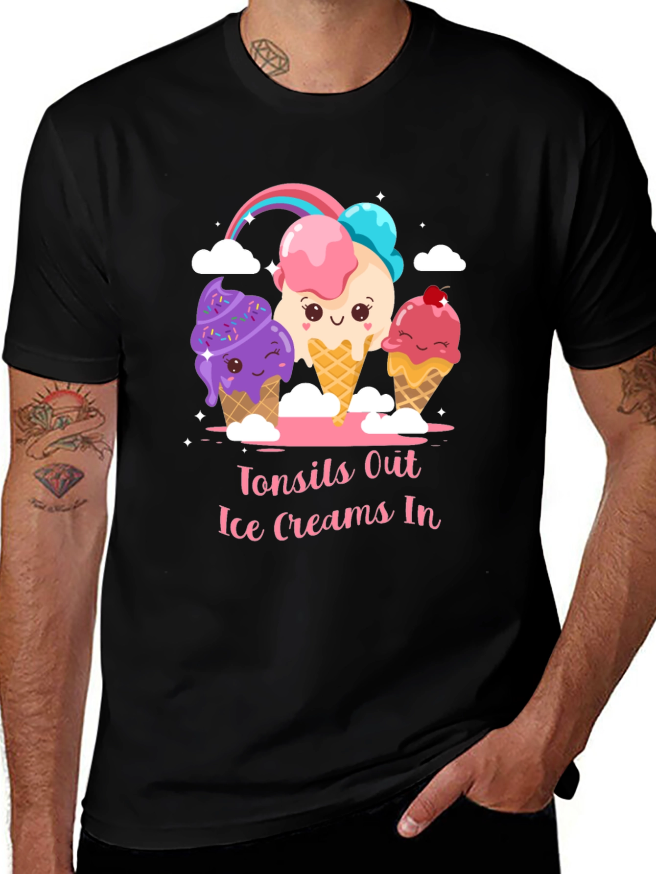 Tonsils Out Ice Creams In Graphic T-Shirt