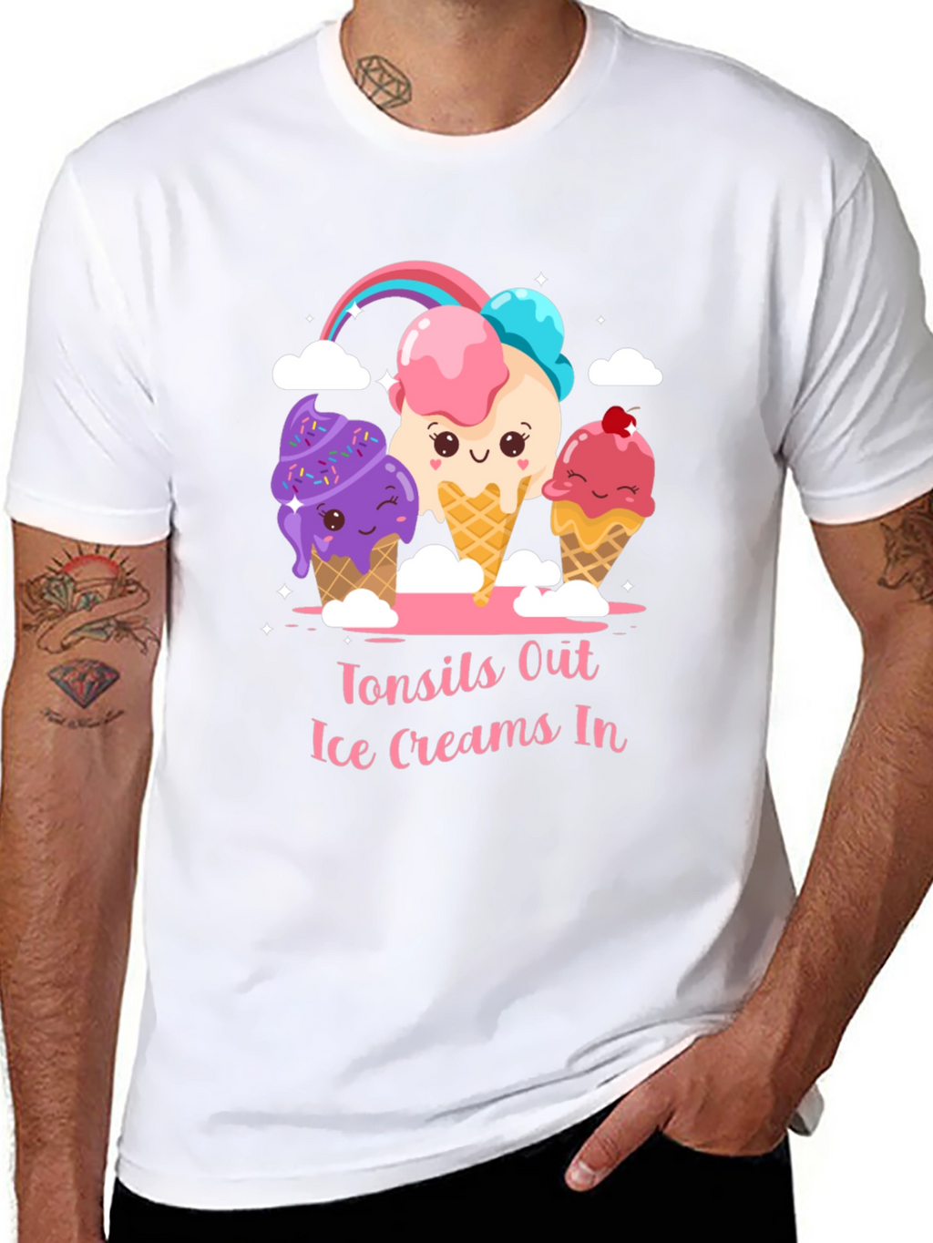 Tonsils Out Ice Creams In Graphic T-Shirt