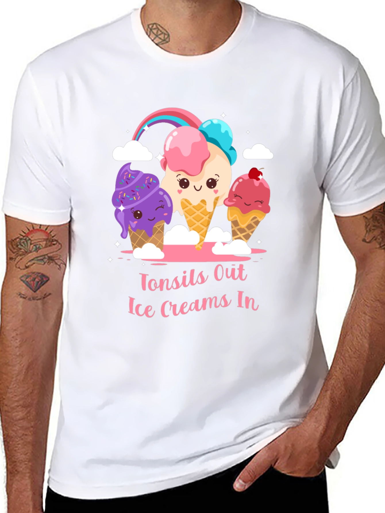 Tonsils Out Ice Creams In Graphic T-Shirt