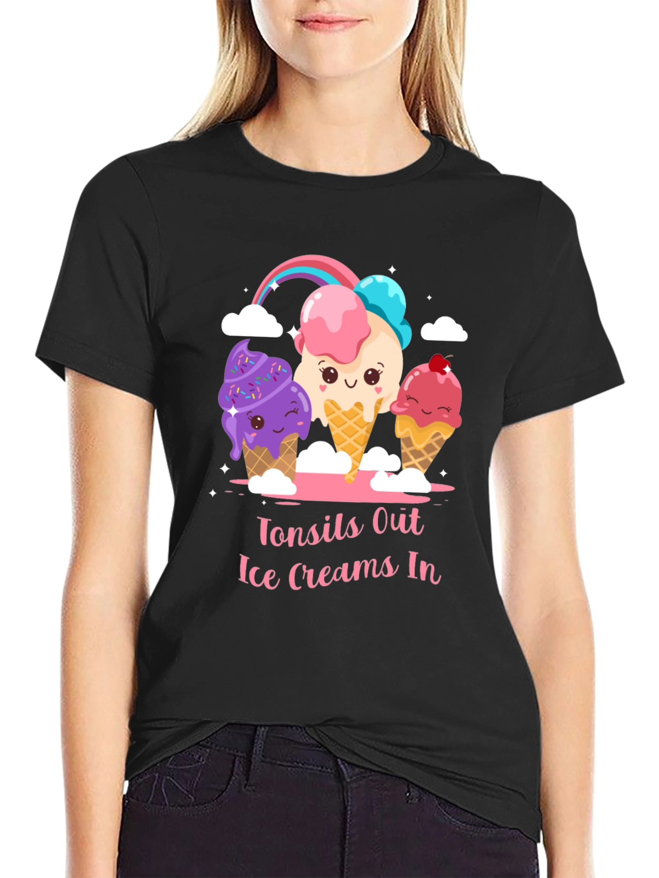 Tonsils Out Ice Creams In Graphic T-Shirt