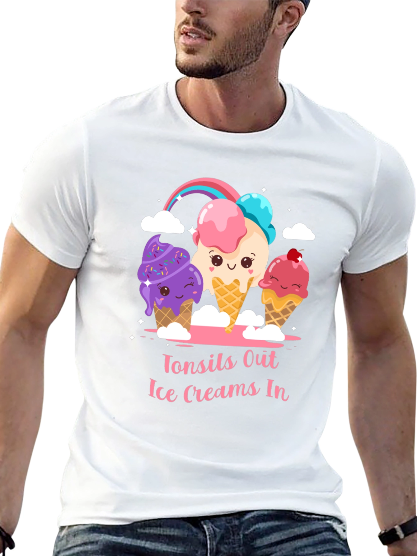 Tonsils Out Ice Creams In Graphic T-Shirt