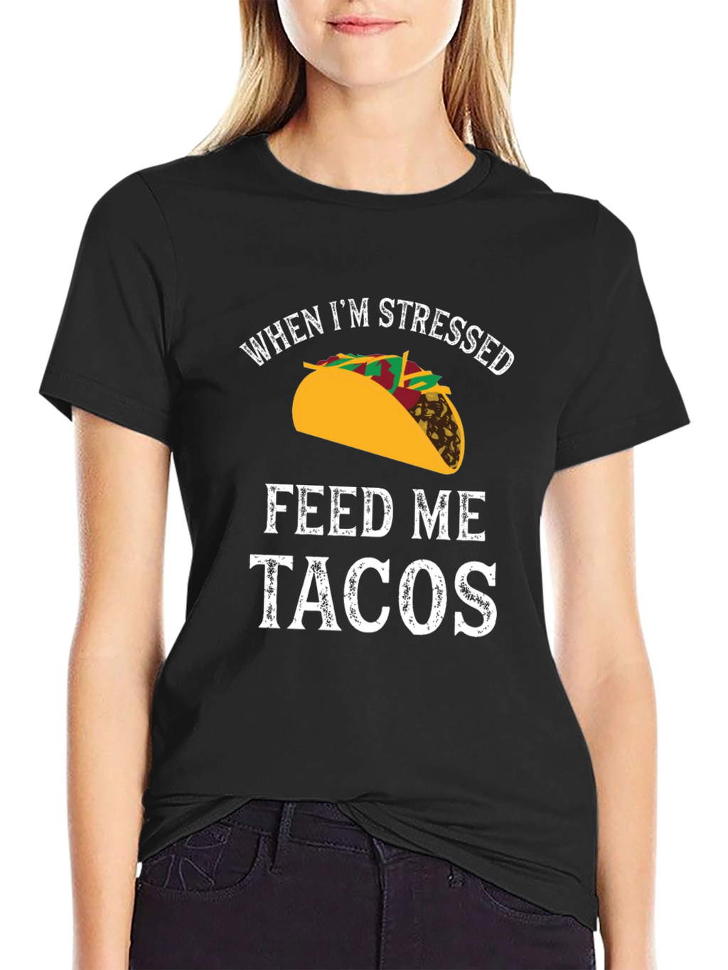 Funny Mens T-Shirt: When Im Stressed Feed Me Tacos