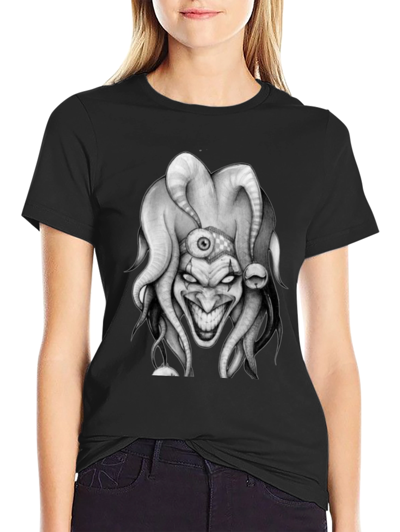 Evil Jester Graphic Tee - Dark Humor Shirt