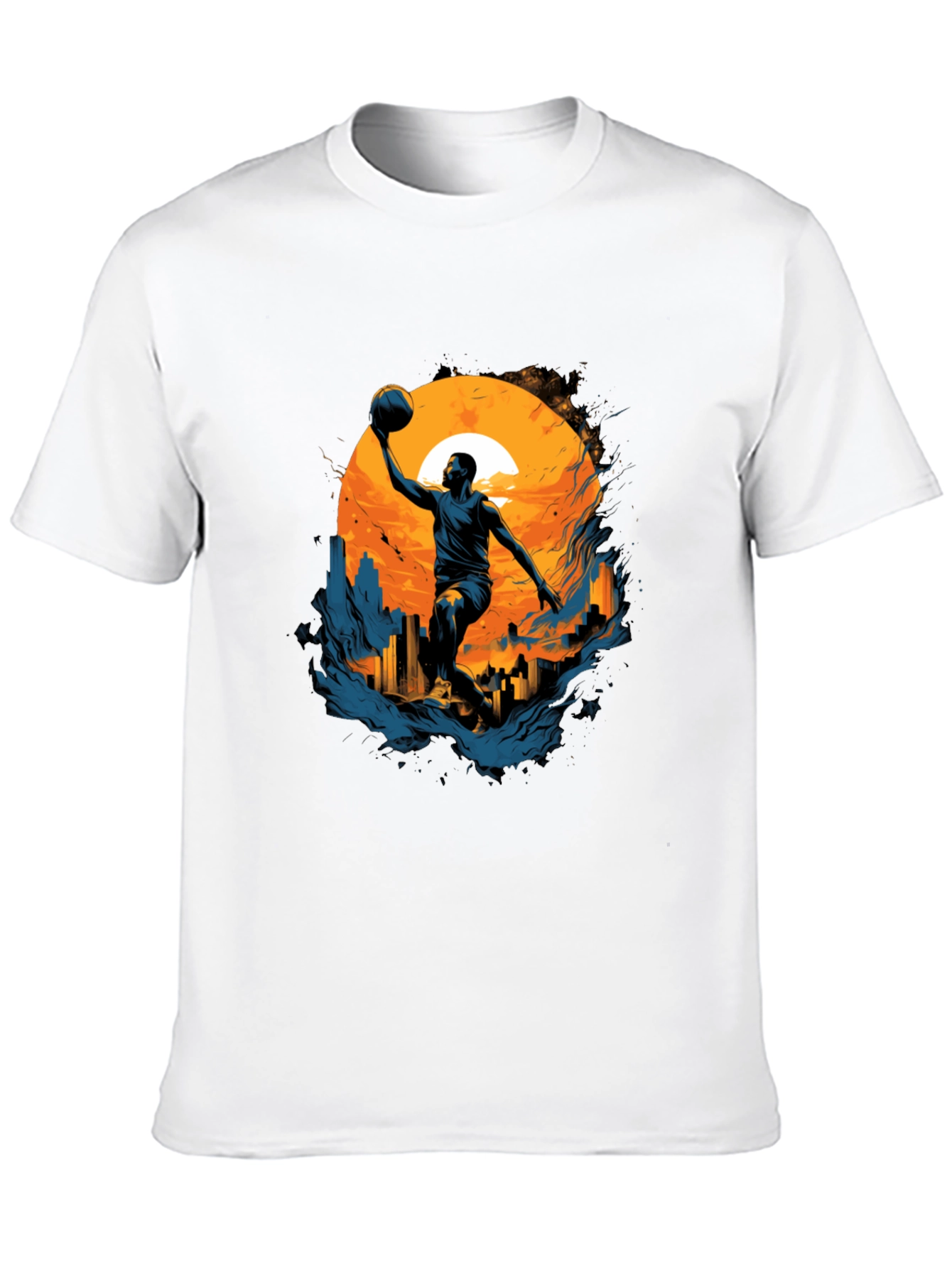 Basketball Sunset Graphic Tee - Cool Urban Style