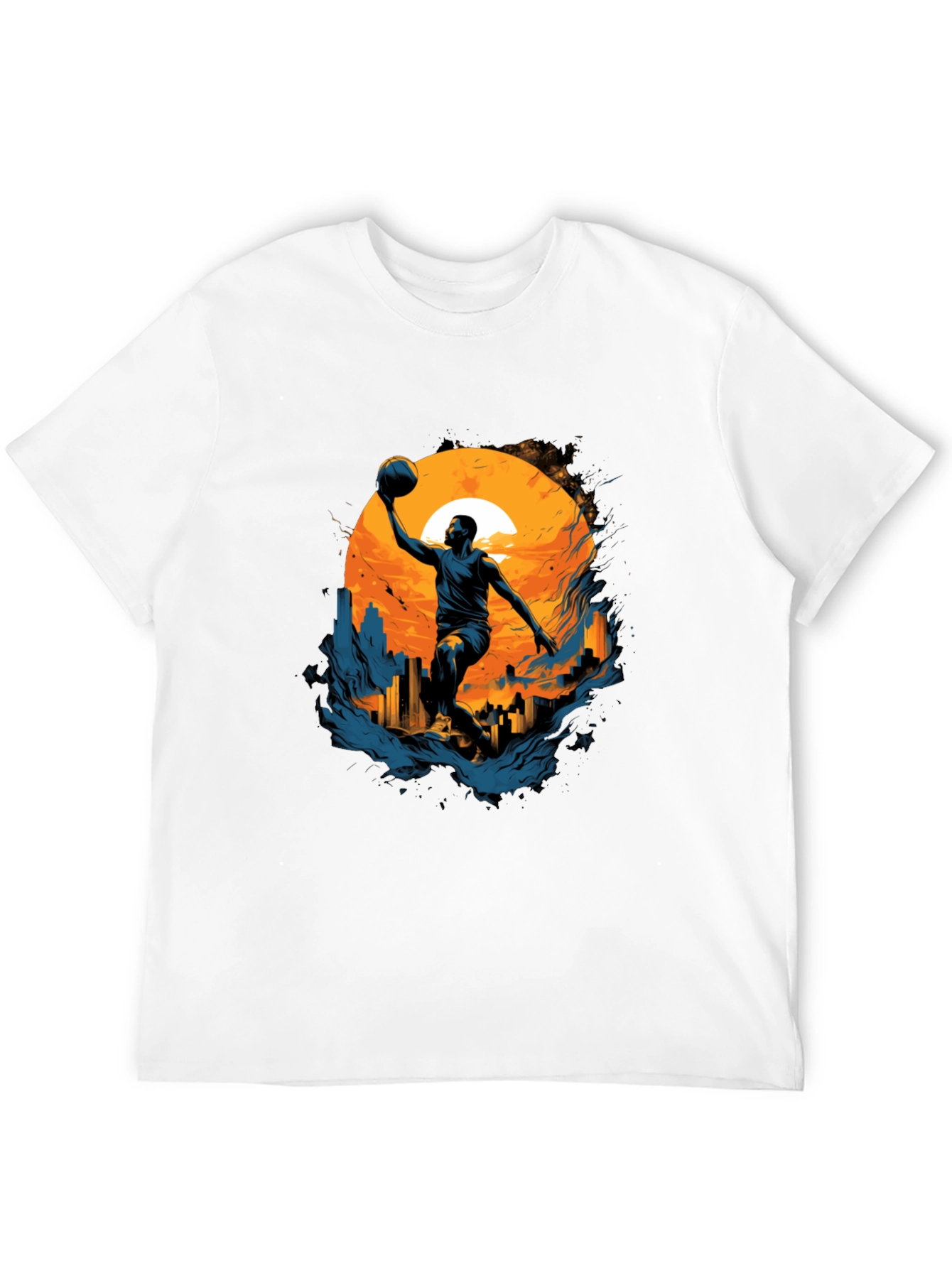 Basketball Sunset Graphic Tee - Cool Urban Style
