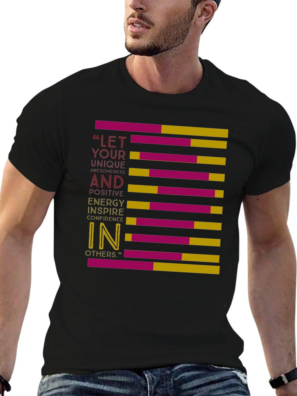 Motivational Graphic Print Crew Neck T-Shirt