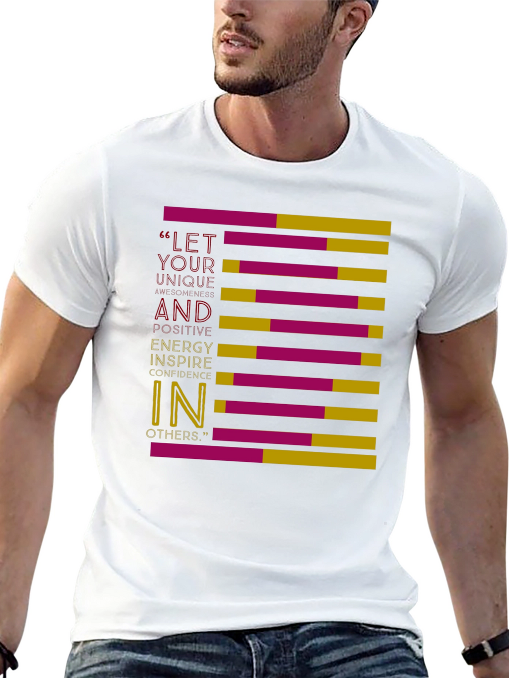 Motivational Graphic Print Crew Neck T-Shirt
