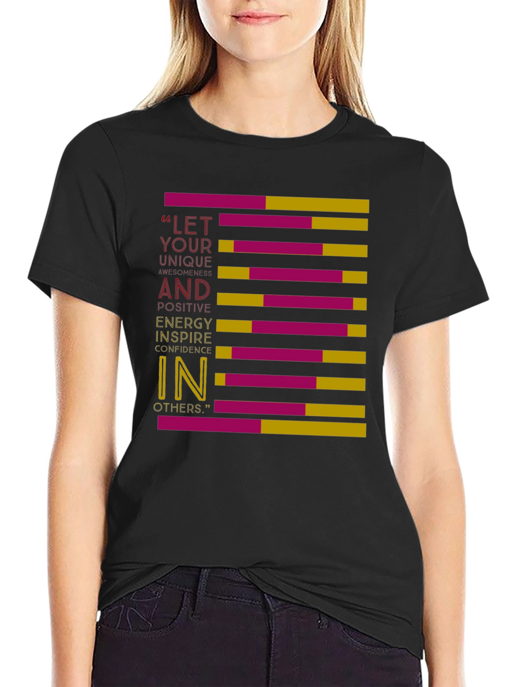 Motivational Graphic Print Crew Neck T-Shirt