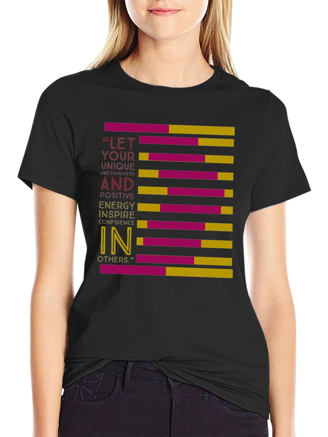 Motivational Graphic Print Crew Neck T-Shirt