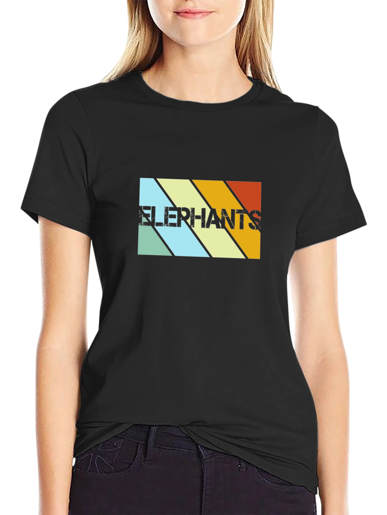 Retro Elephants Graphic Tee - Vintage Style T-Shirt