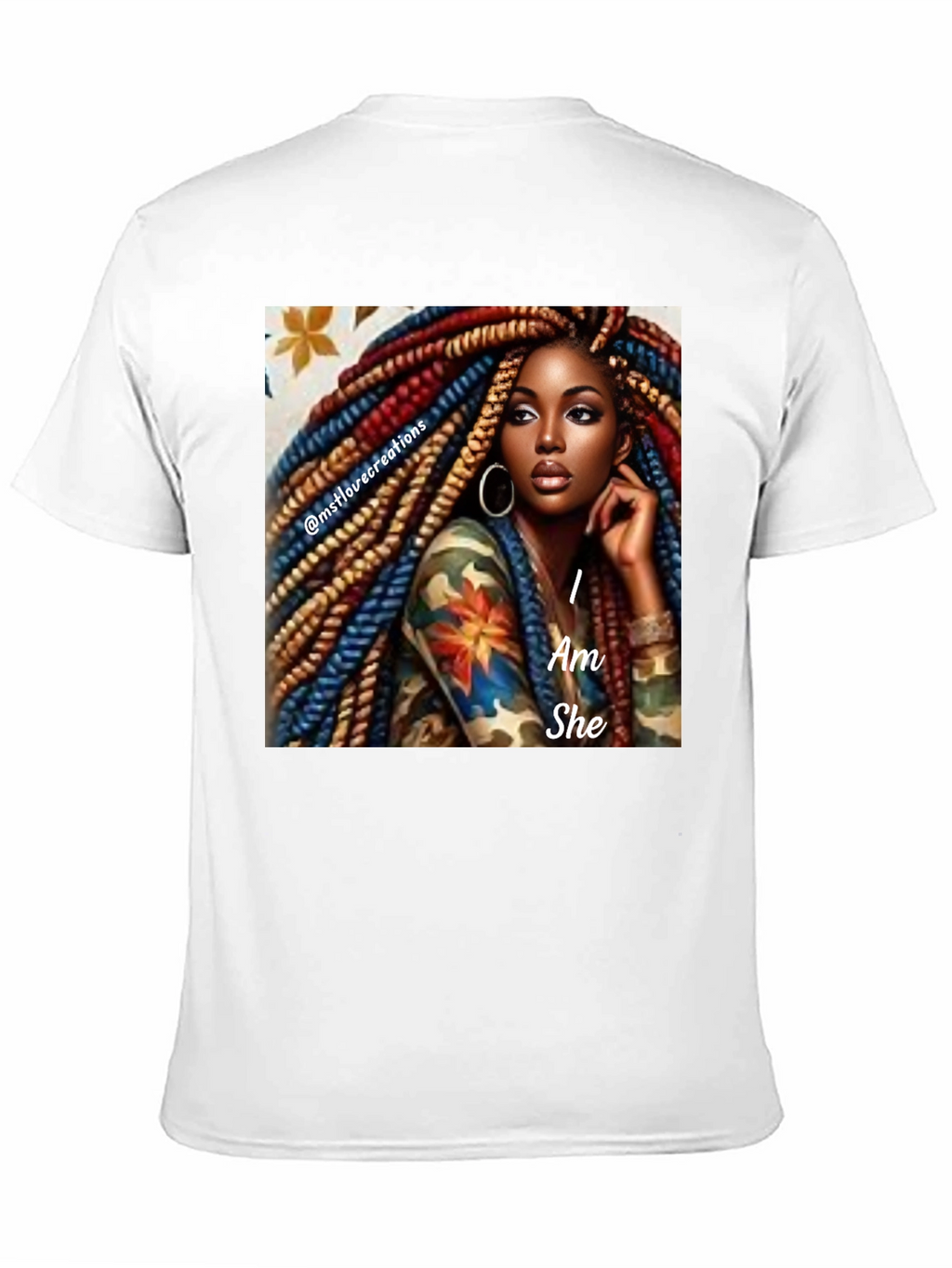 I Am She Graphic Tee - Black Cotton Blend