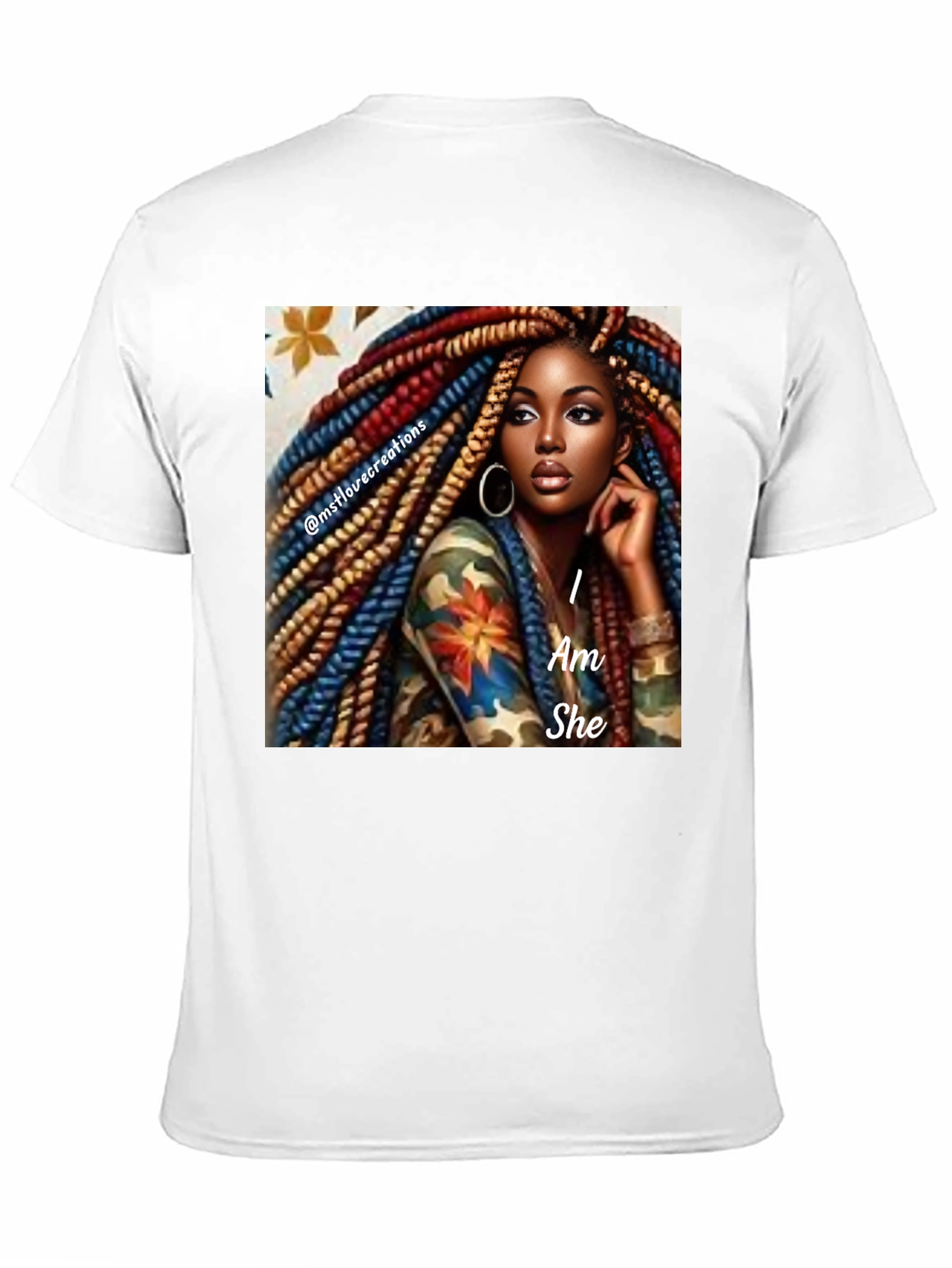I Am She Graphic Tee - Black Cotton Blend