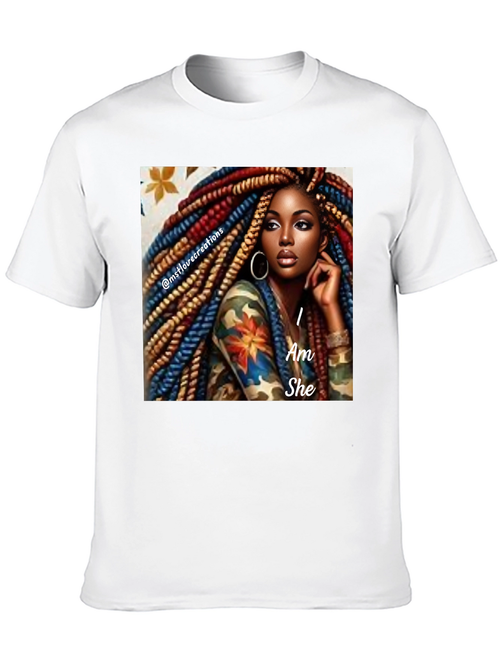 I Am She Graphic Tee - Black Cotton Blend