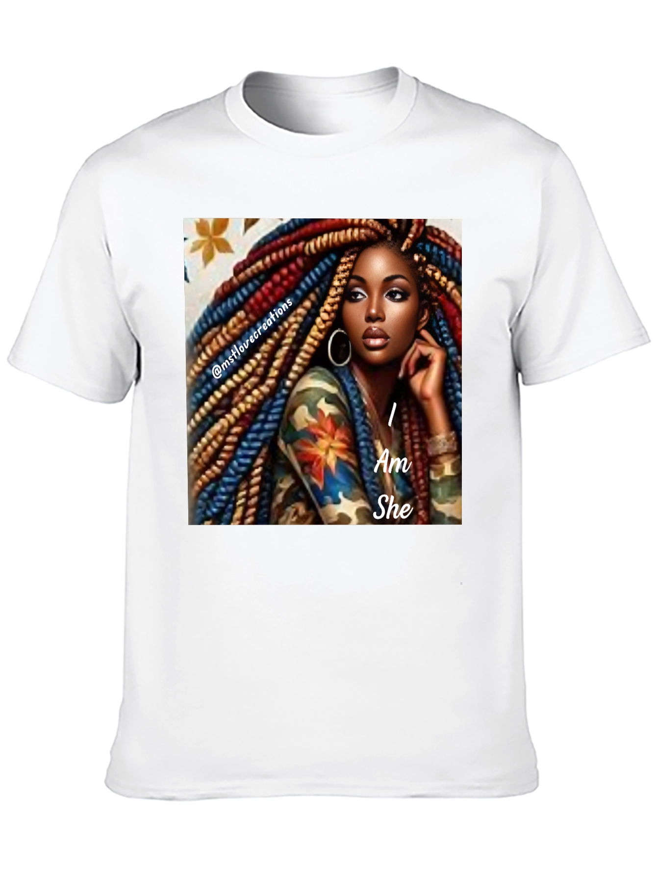 I Am She Graphic Tee - Black Cotton Blend