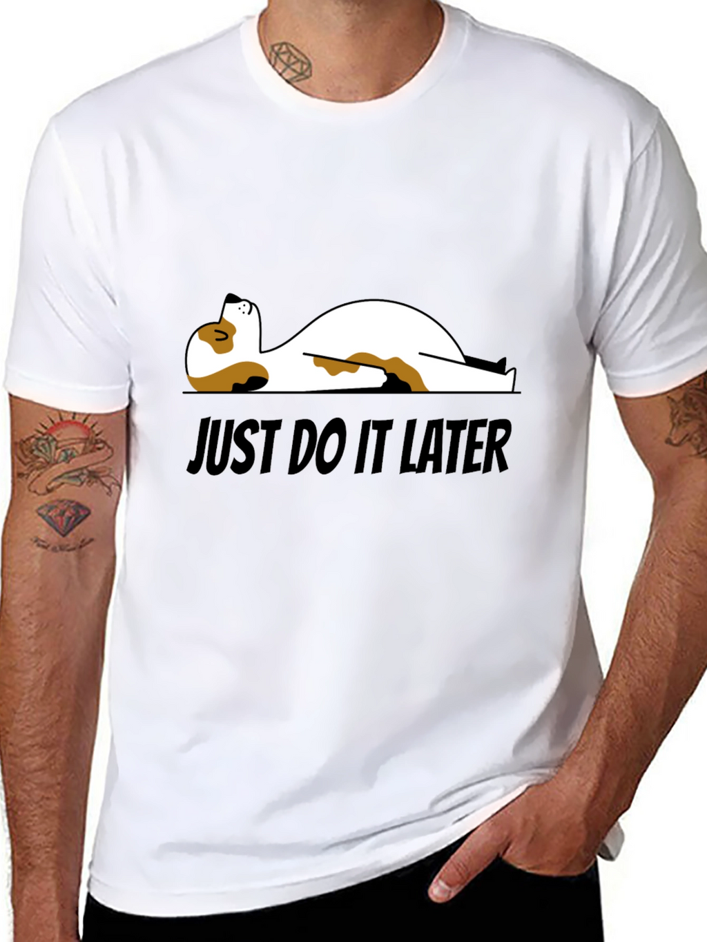 Just Do It Later T-Shirt - Funny Dog Design