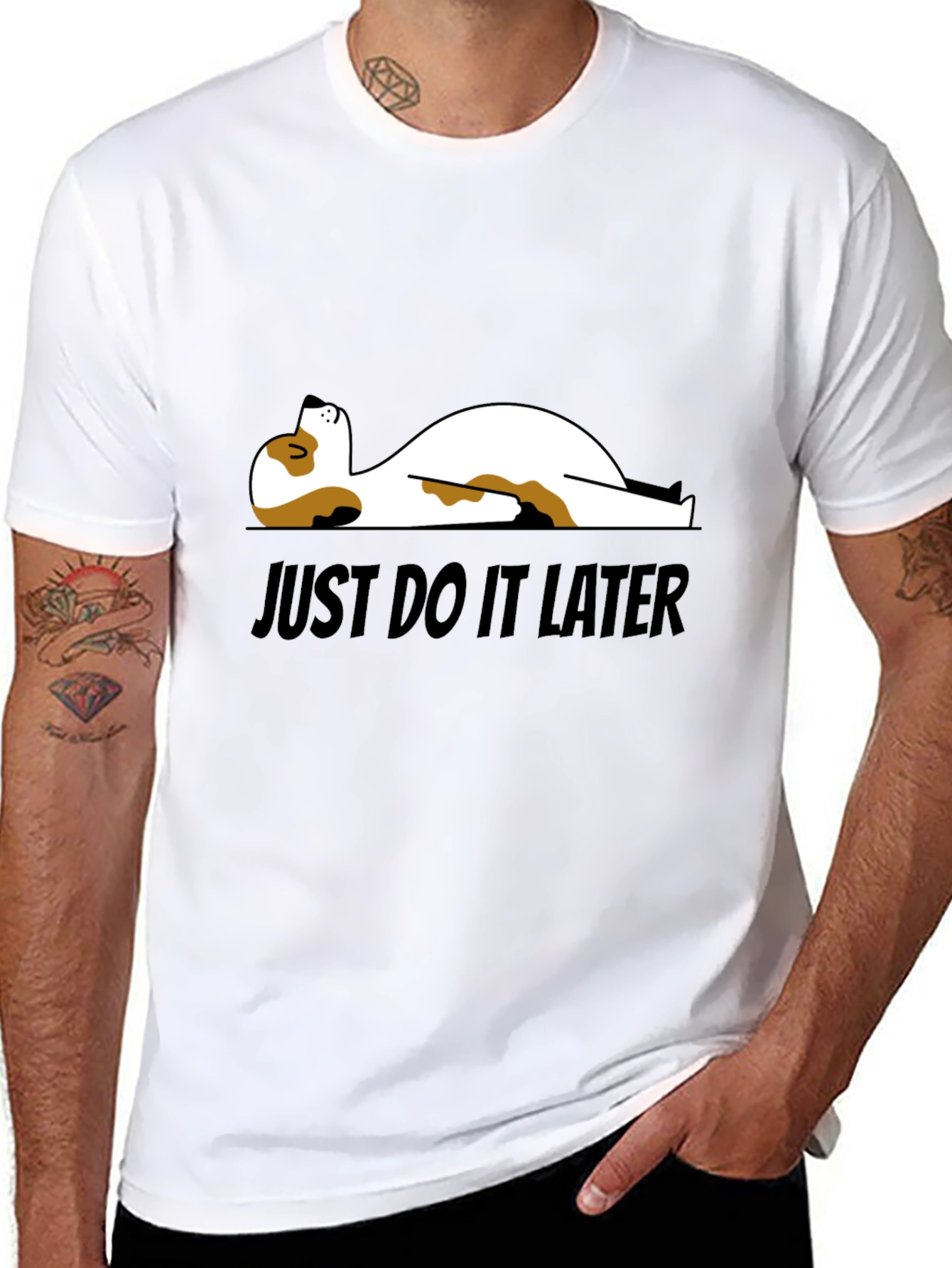 Just Do It Later T-Shirt - Funny Dog Design