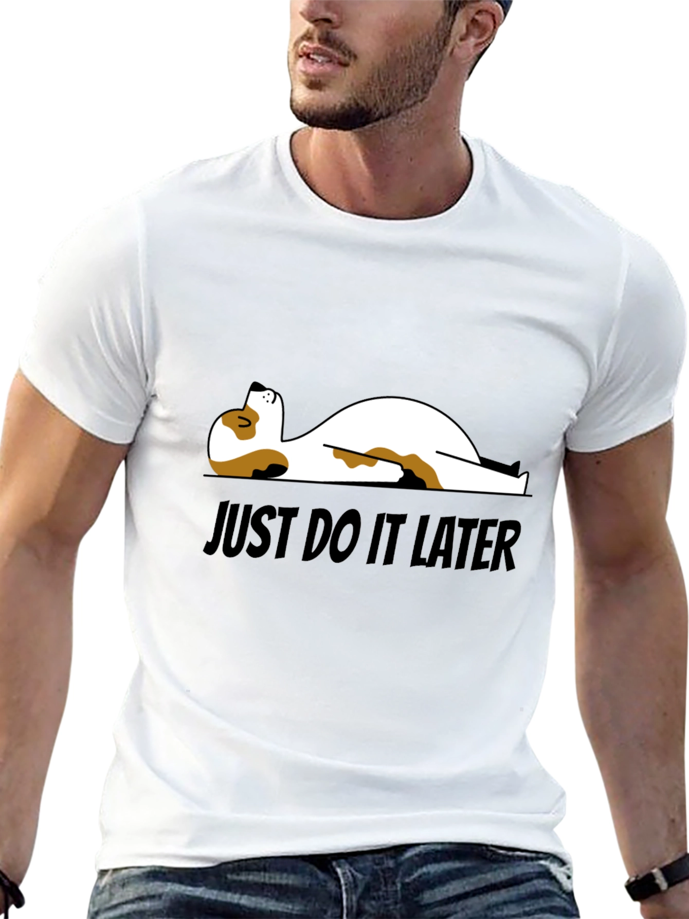 Just Do It Later T-Shirt - Funny Dog Design