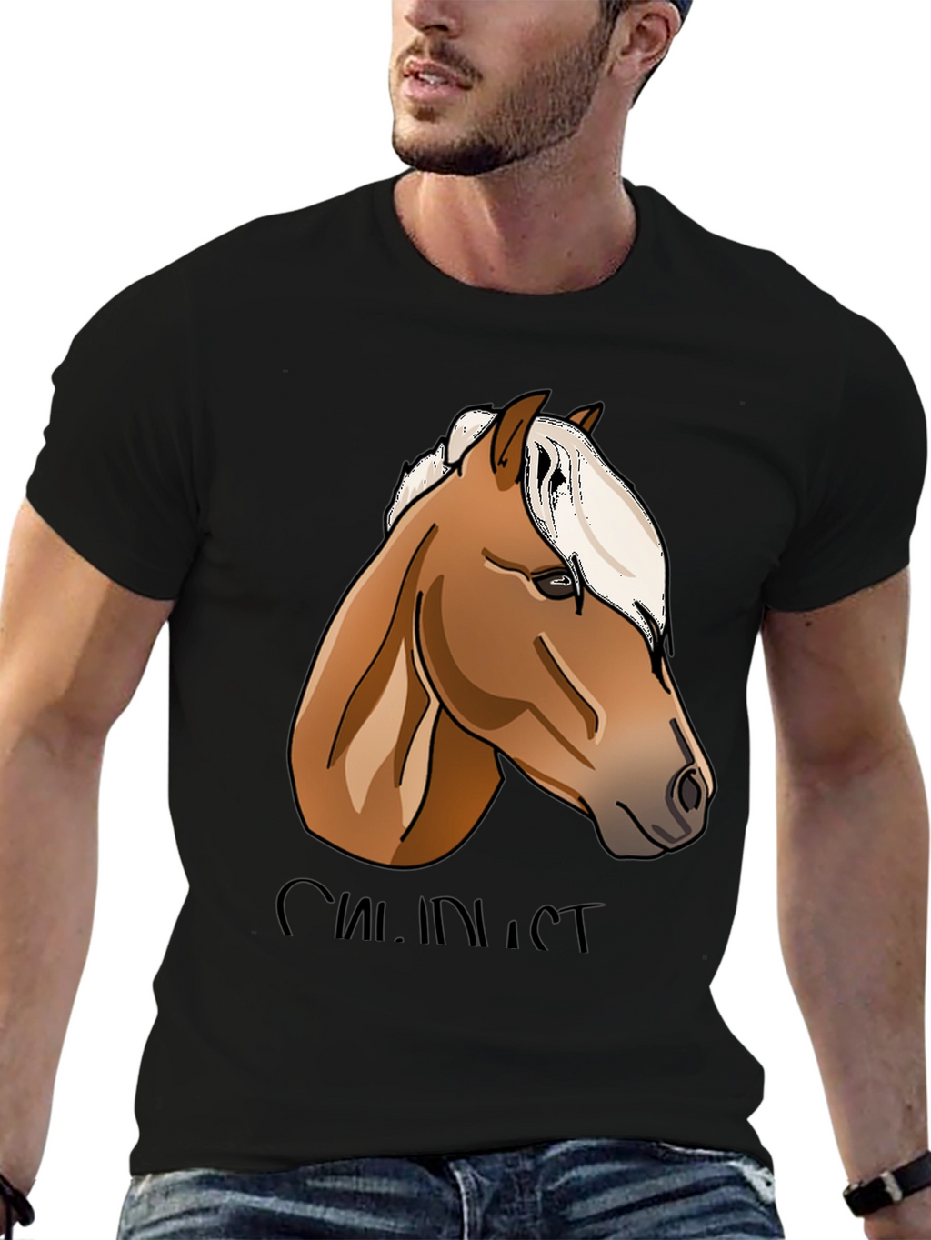 Horse Lovers Graphic Tee - Black