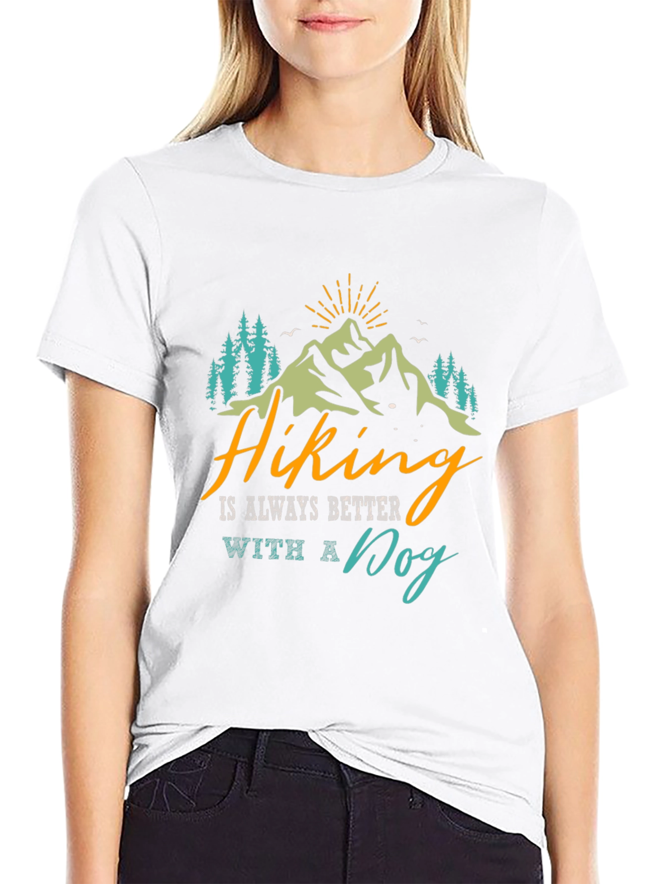 Hiking With a Dog Graphic Tee
