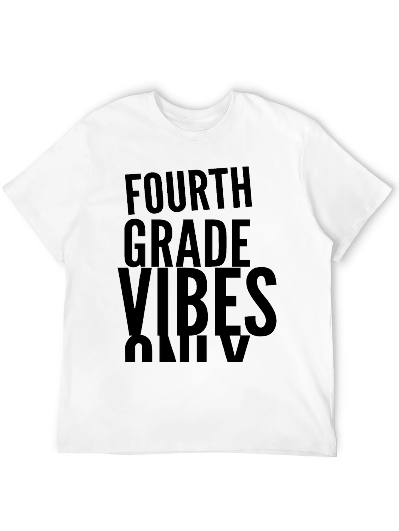 Fourth Grade Vibes Only Black T-Shirt