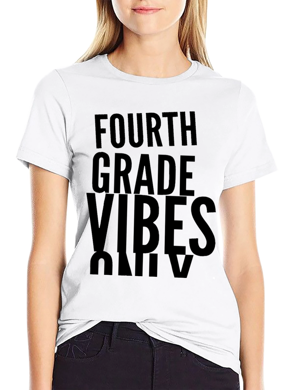Fourth Grade Vibes Only Black T-Shirt